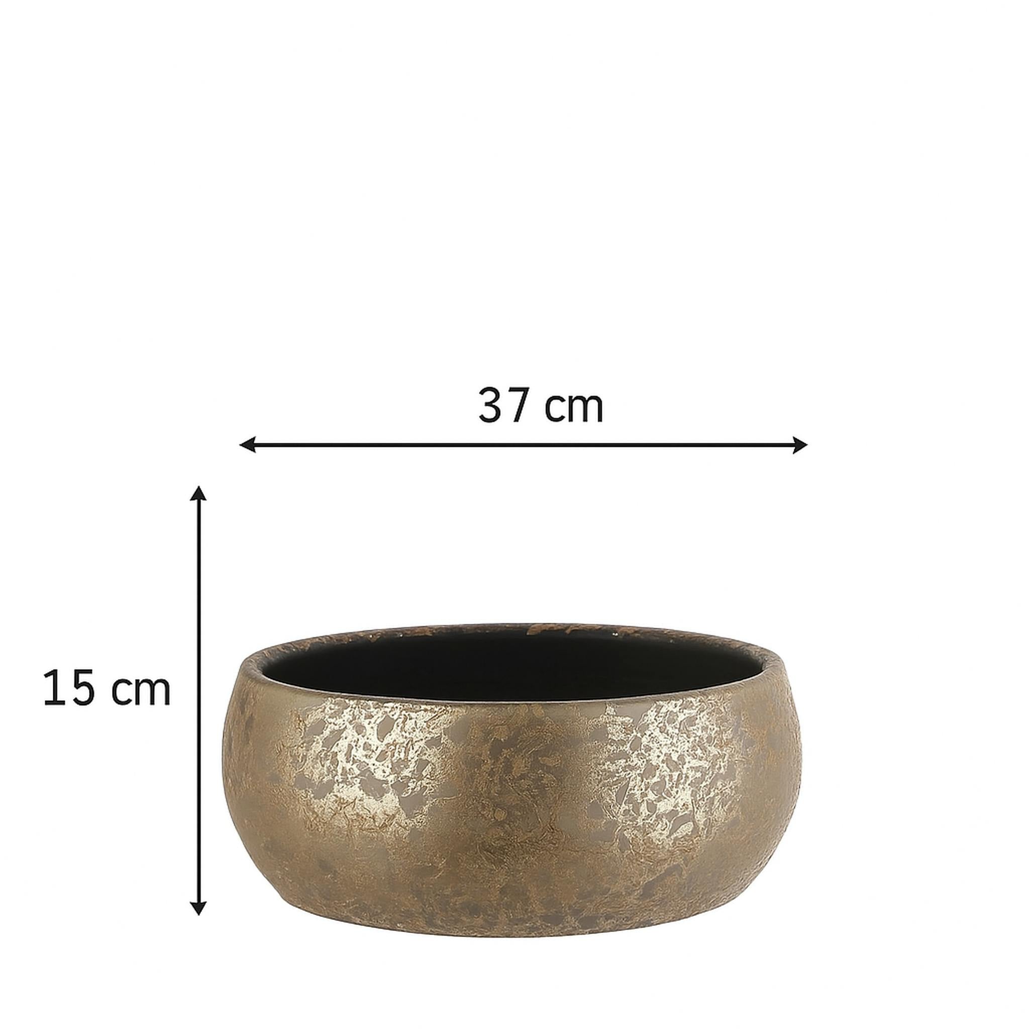 Mica Decorations clemente schaal rond goud maat in cm: 15 x 37