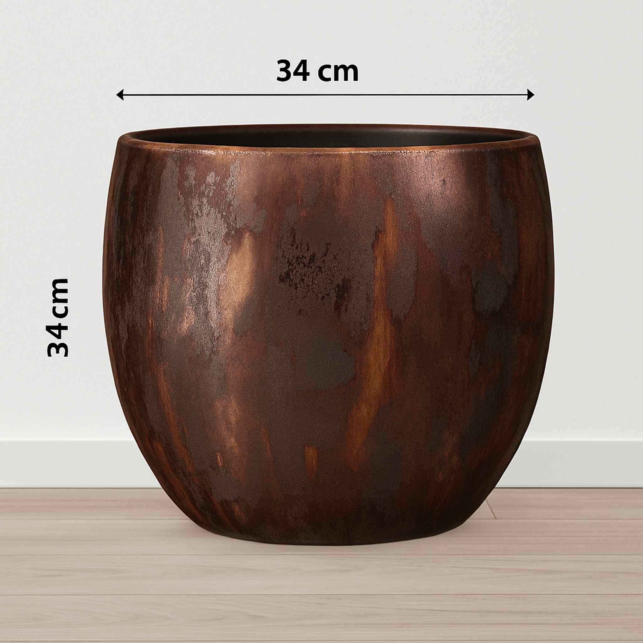 Mica Decorations Roel Bloempot - 34x34x34 cm - Terracotta - Roest