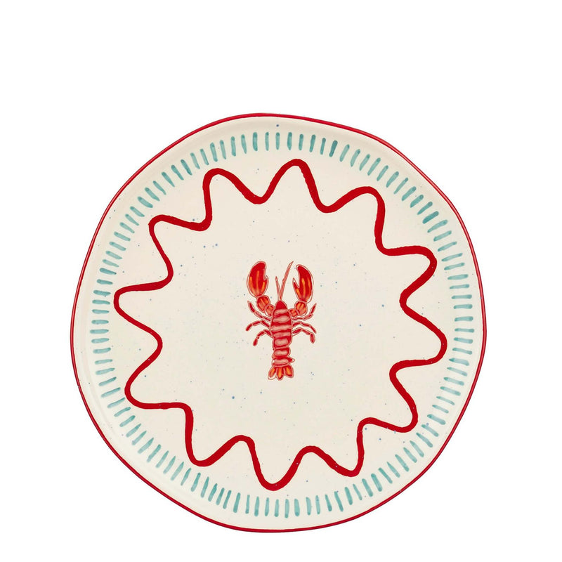 Mica Decorations Servies Ariane - 26x26x3 cm - Steen - Rood