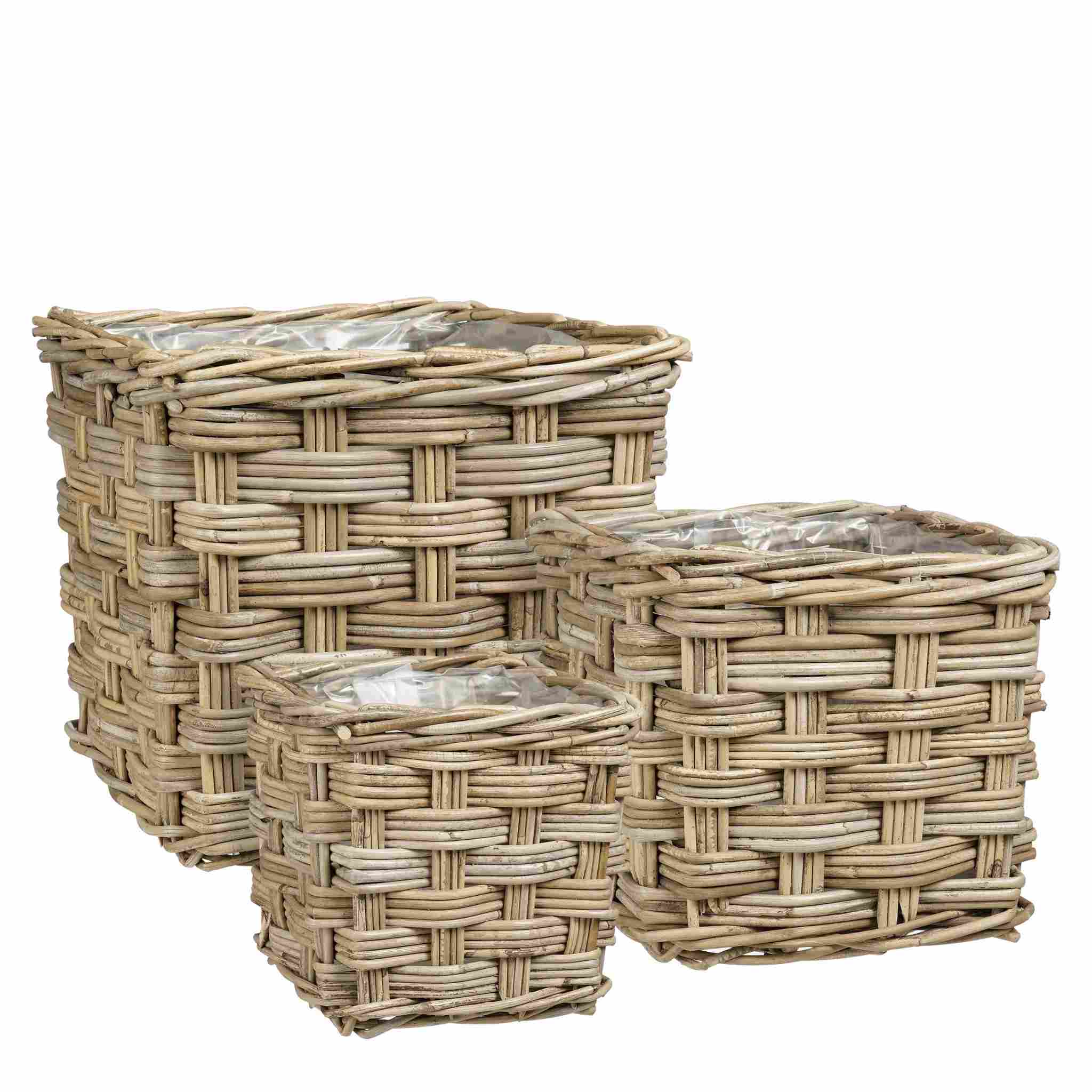 Mica Decorations Mand Marcia - 33x33x30 cm - Rotan - Grijs