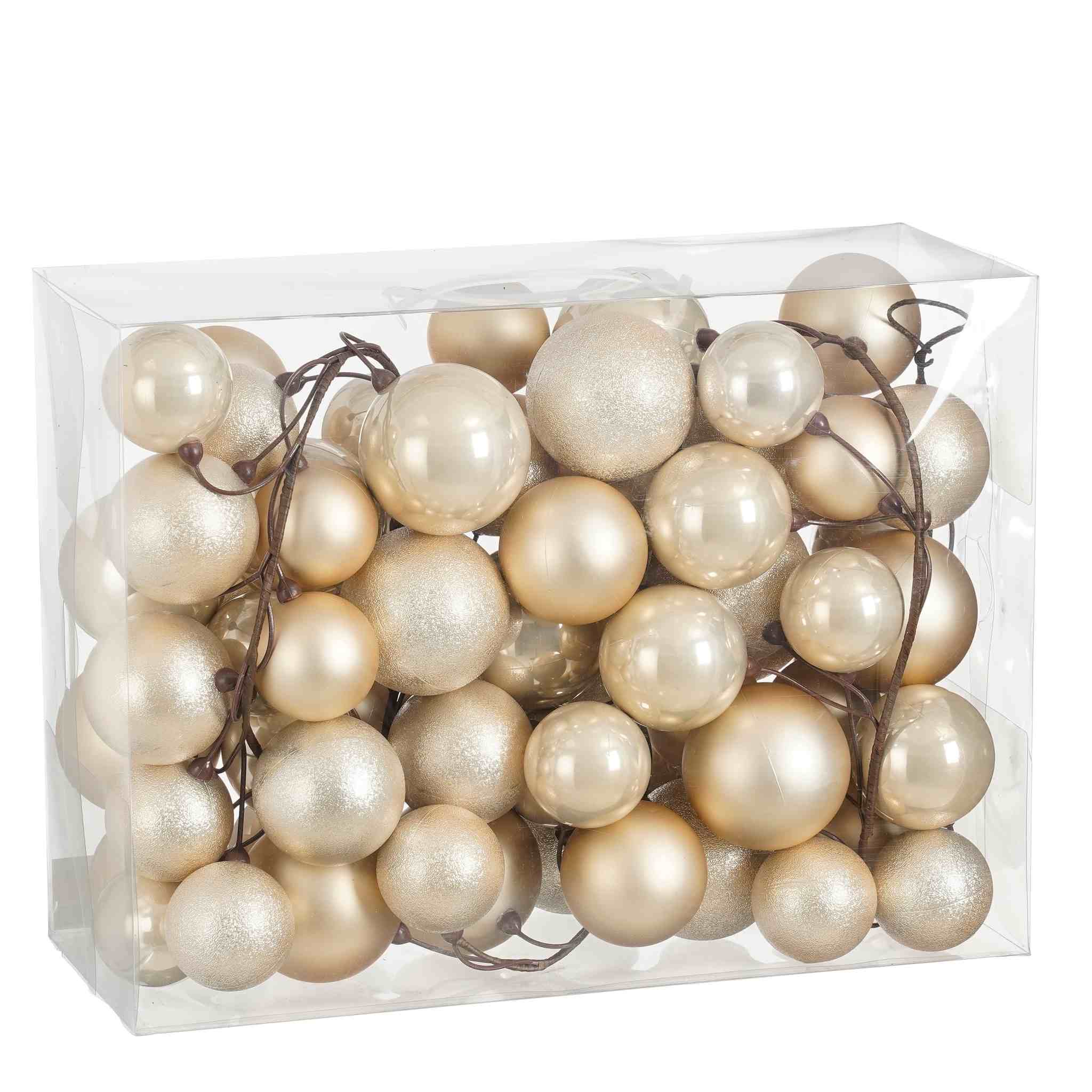 Mica Decorations Kerstslinger Garland - 180x15x15 cm - Gerecycled Polystyreen - Creme