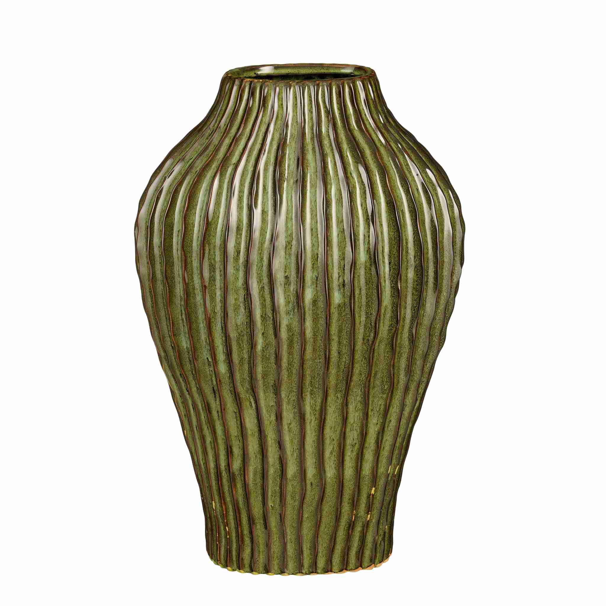 Mica Decorations Vaas Timo - 28x28x45 cm - Keramiek - Groen