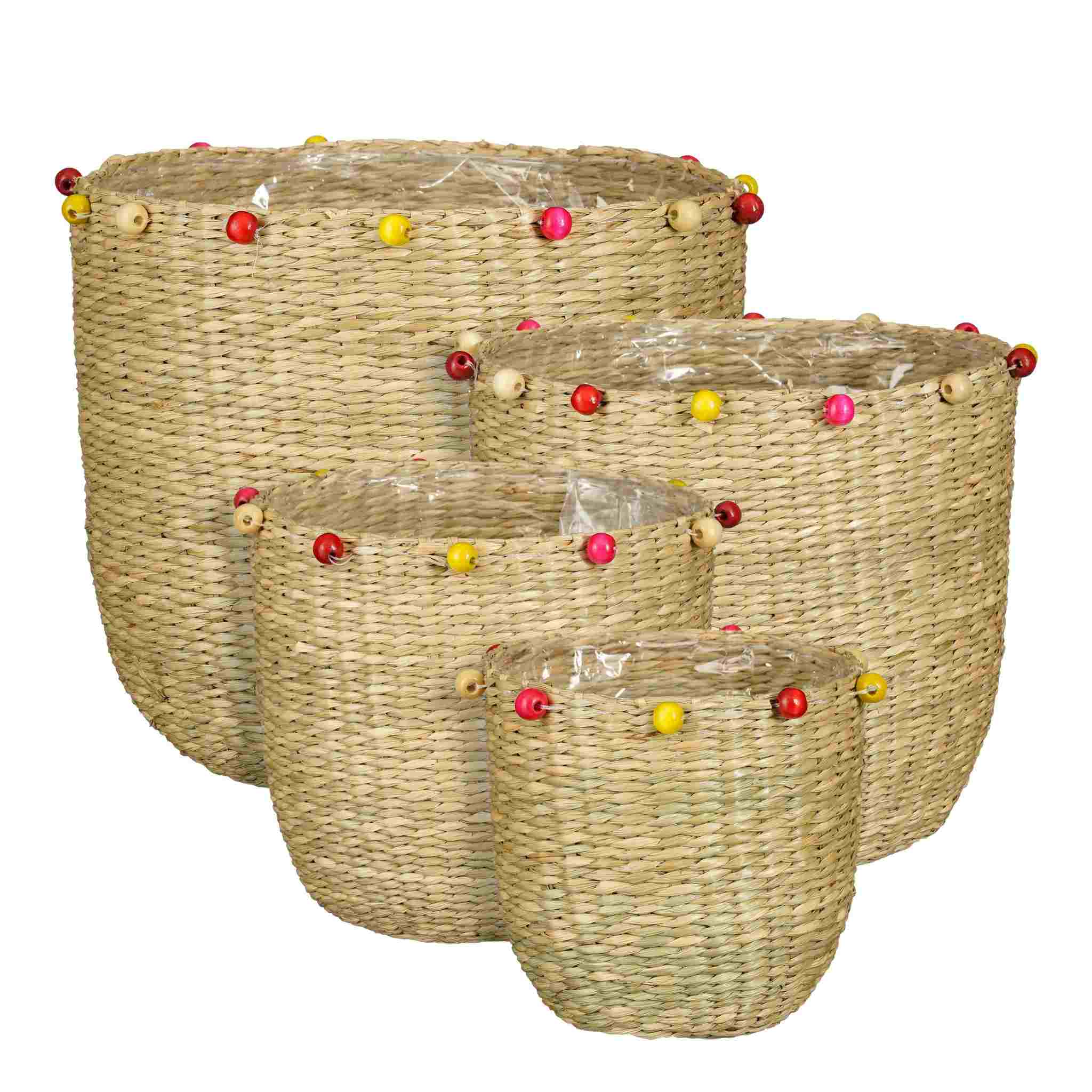 Mica Decorations Mand Yuna - 25x25x25 cm - Zeegras - Bruin