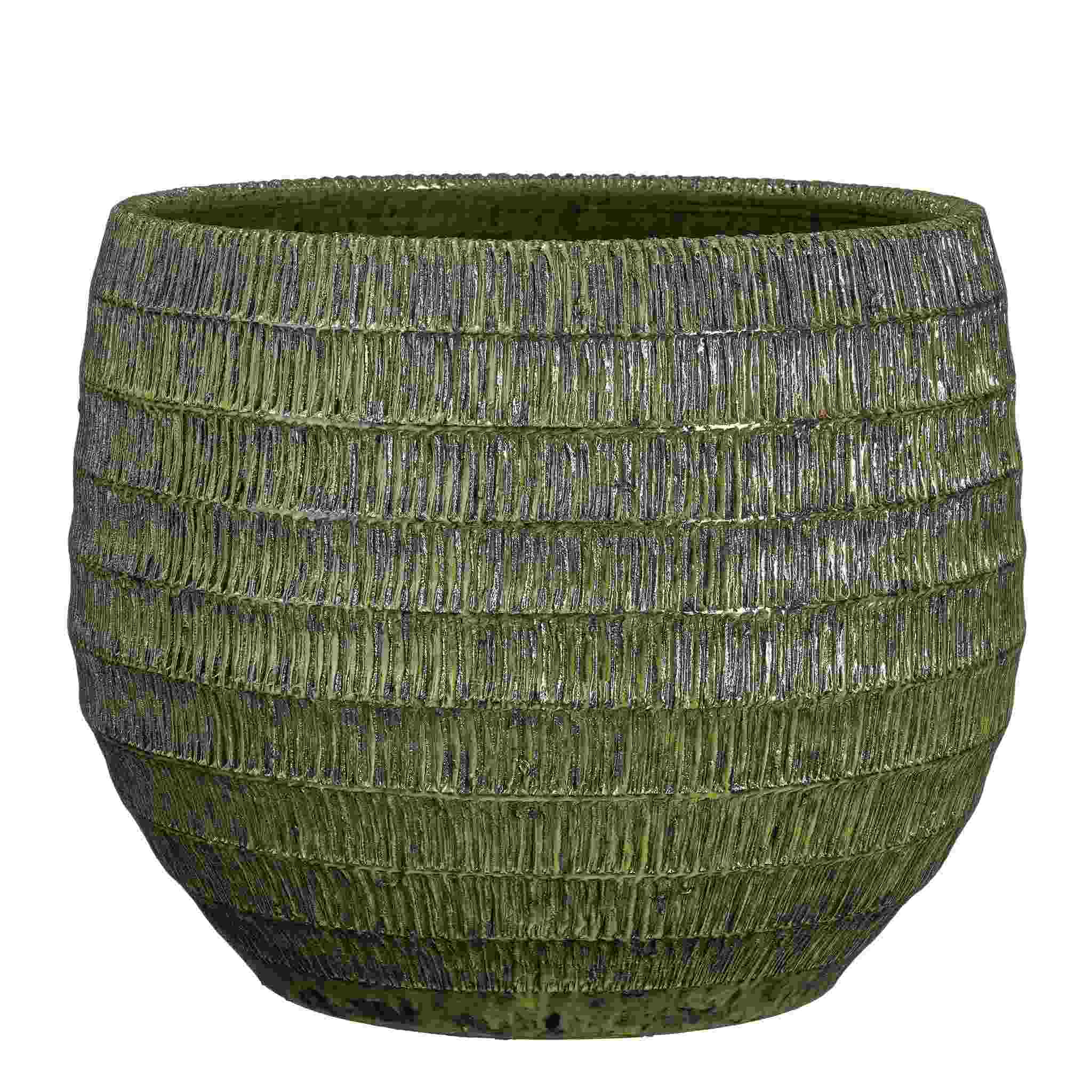 Mica Decorations Bloempot Tobias - 39x39x33 cm - Terracotta - Groen