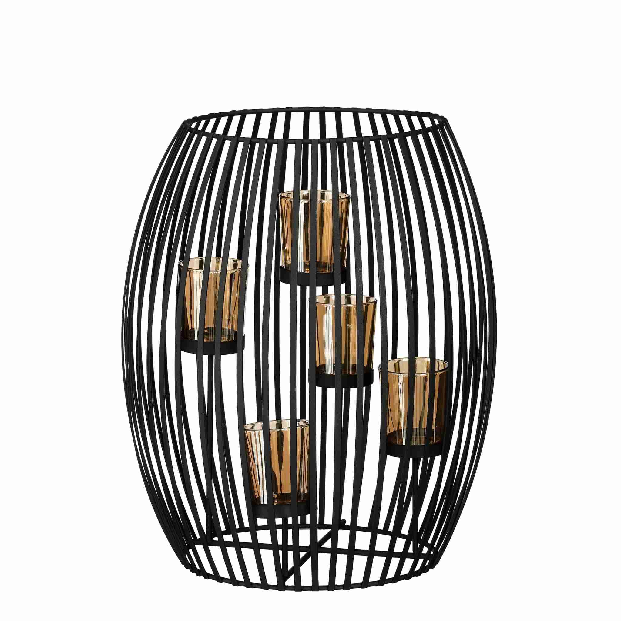 Mica Decorations Lantaarn Hurricane - 29x29x34 cm - Ijzer - Zwart