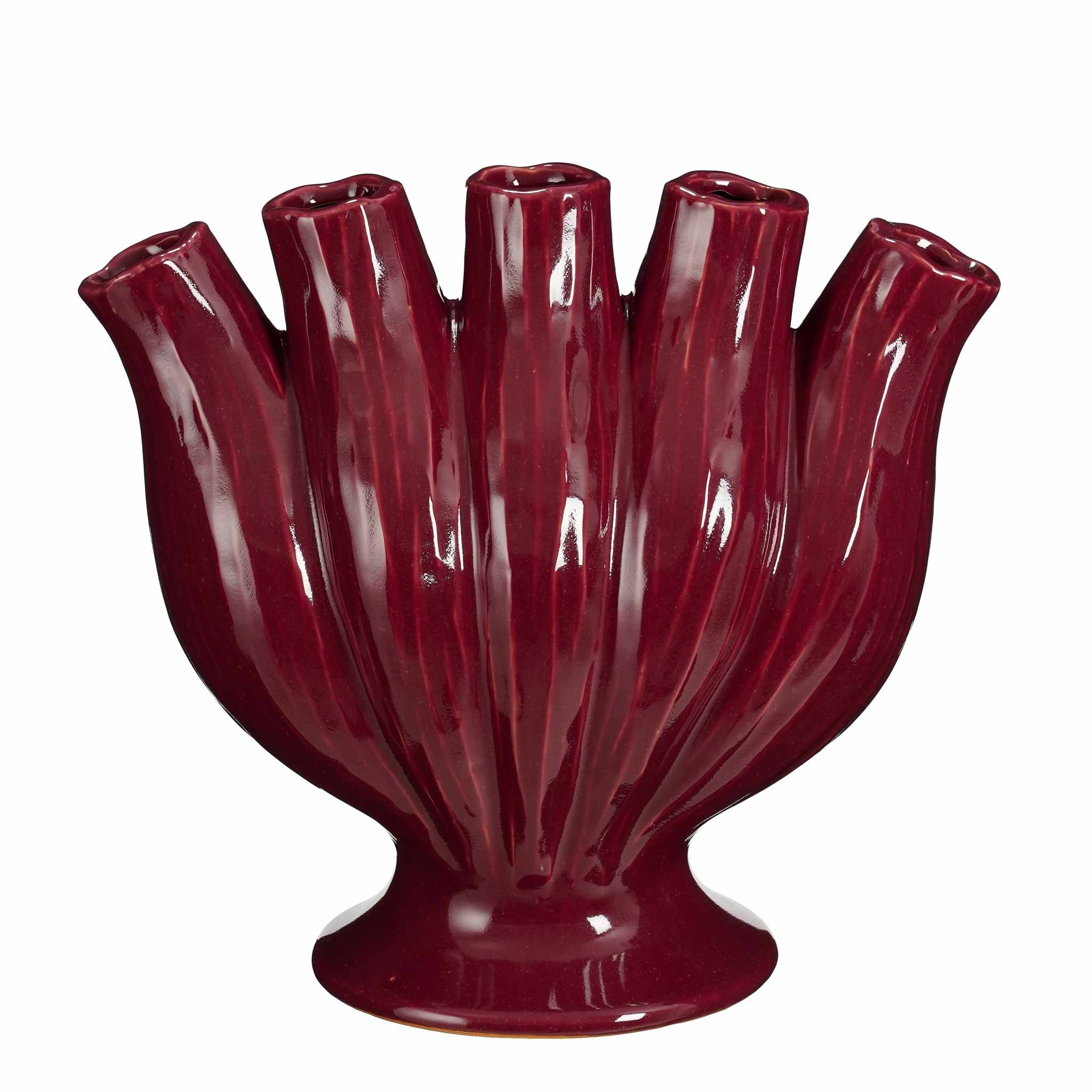 Mica Decorations Vaas Serra - 33x15x30 cm - Keramiek - Paars