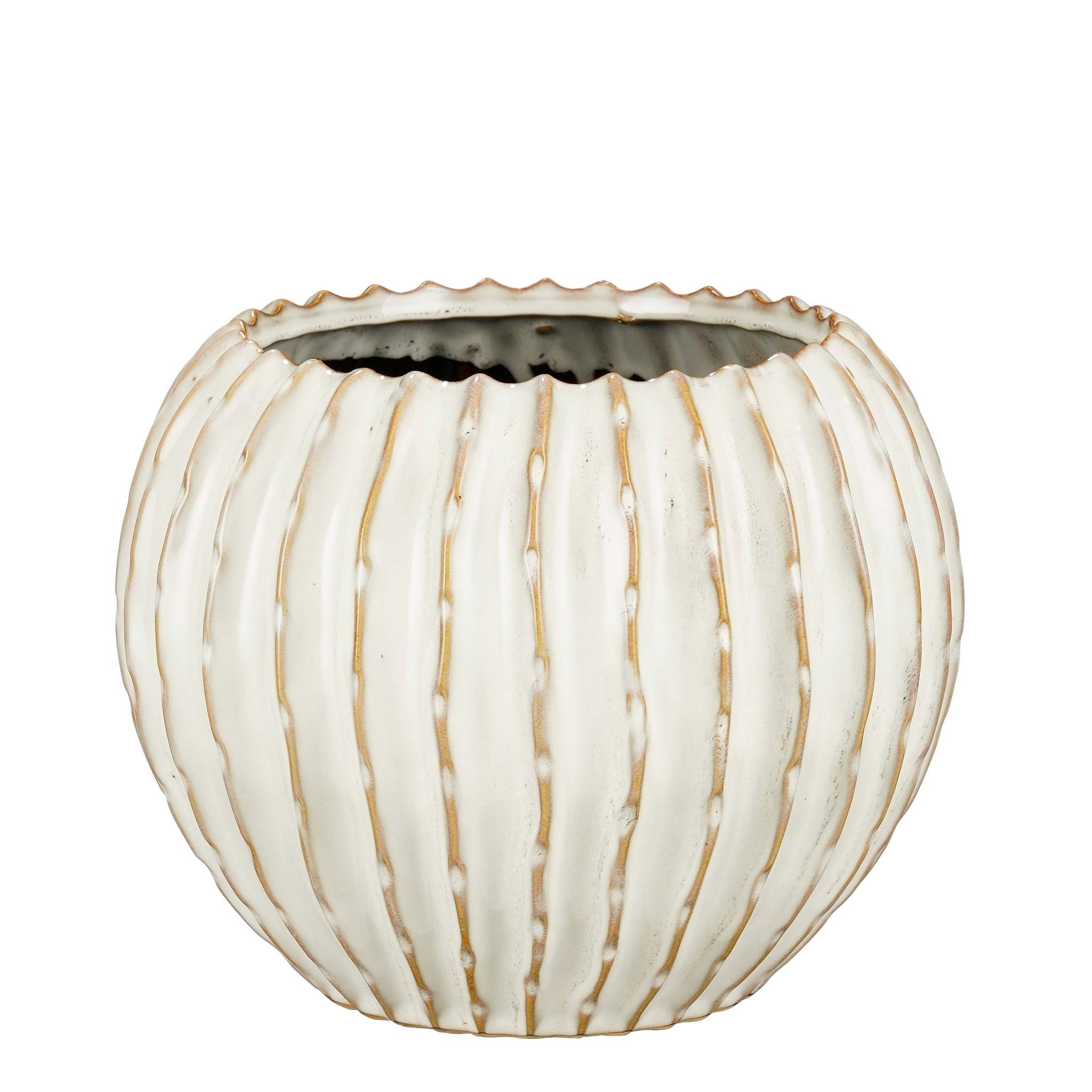 Mica Decorations Bloempot Jovi - 26x26x20 cm - Keramiek - Wit