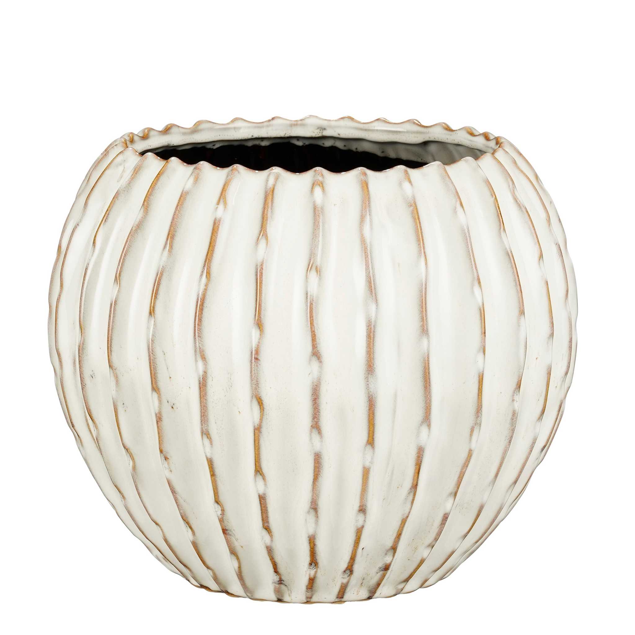 Mica Decorations Bloempot Jovi - 28x28x23 cm - Keramiek - Wit
