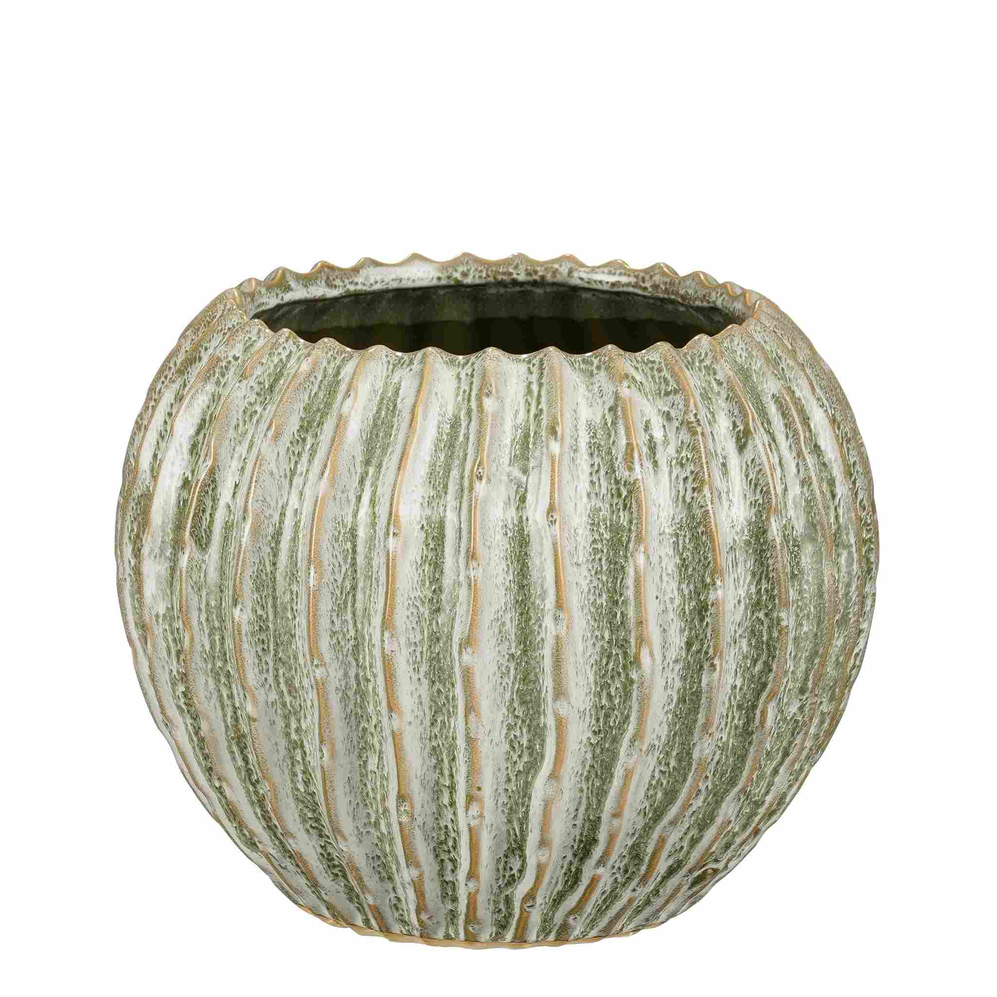 Mica Decorations Bloempot Jovi - 26x26x20 cm - Keramiek - Groen