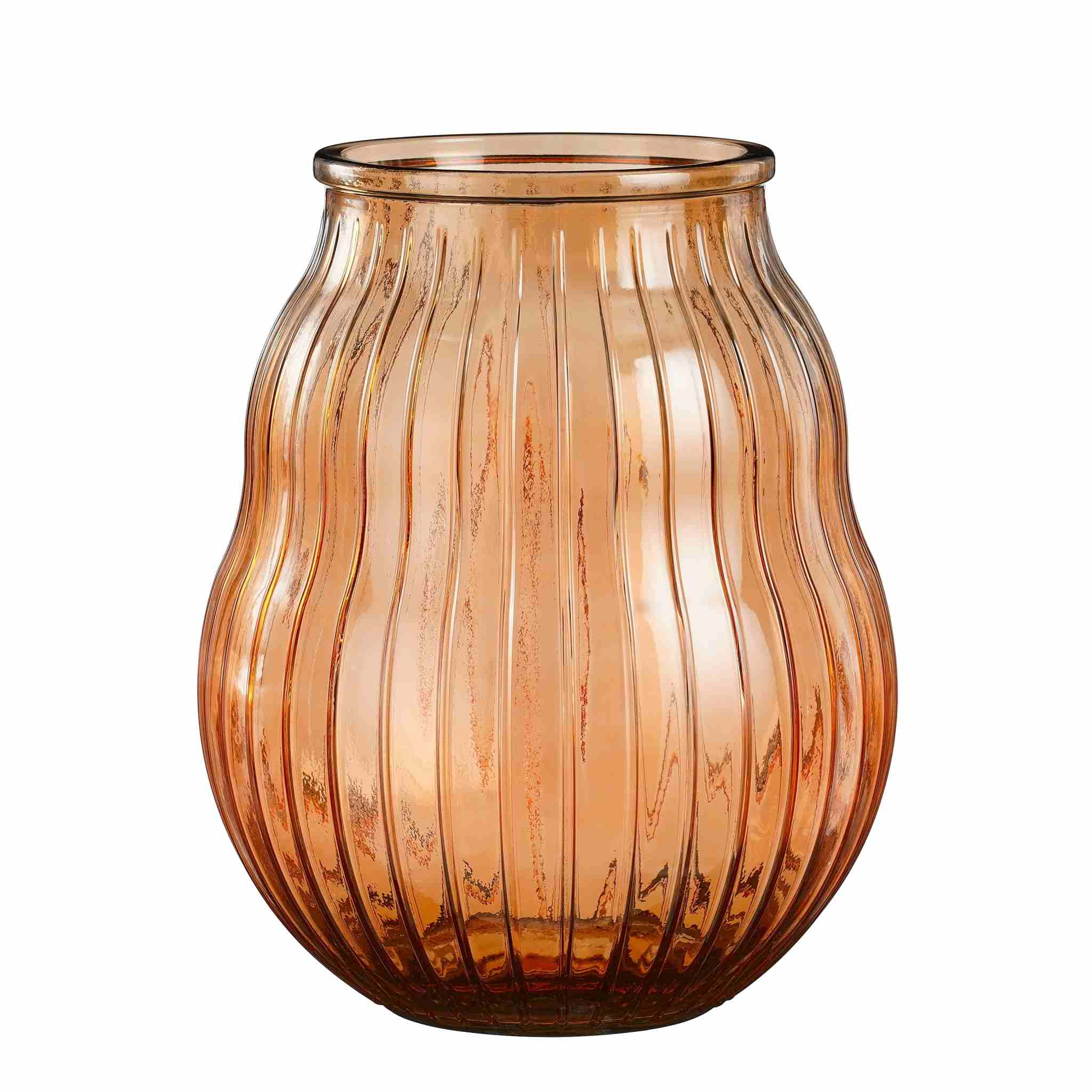 Mica Decorations Vaas Sandy - 29x29x35 cm - Glas - Oranje