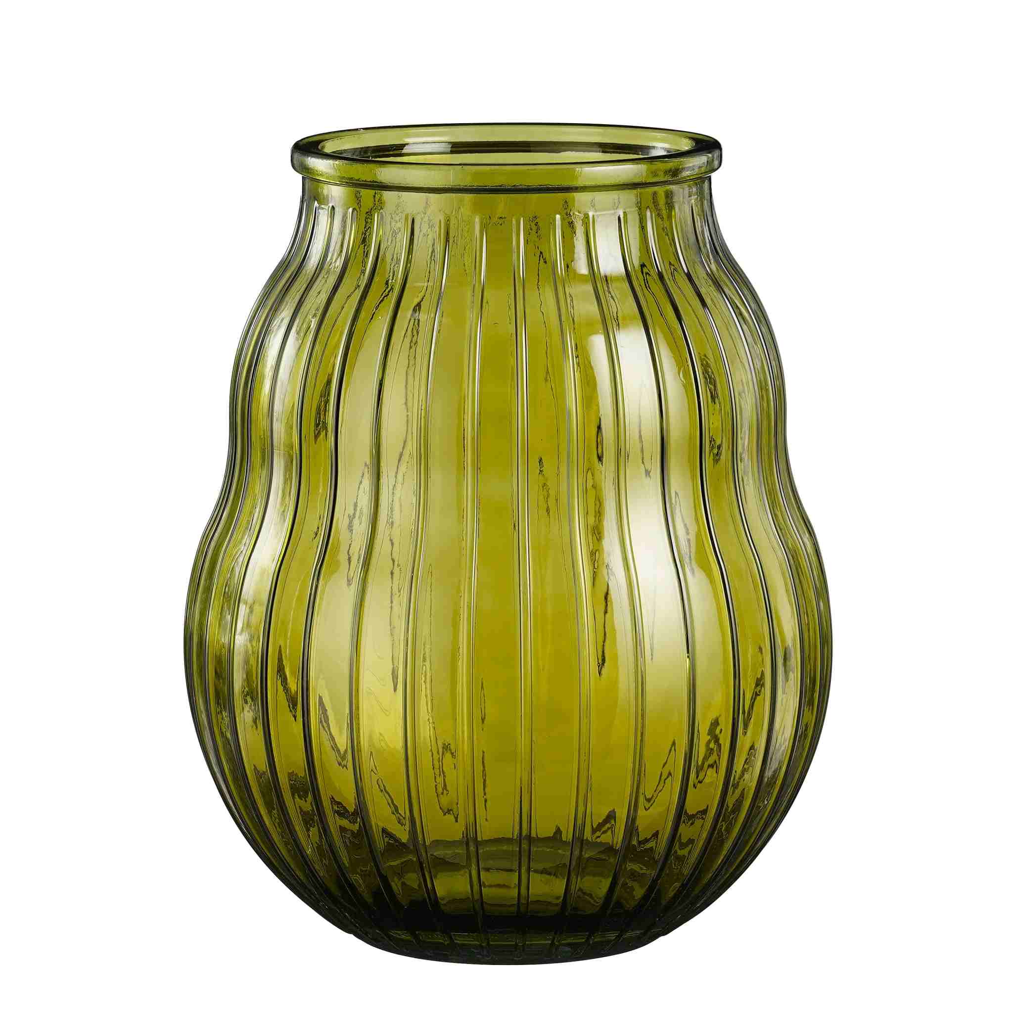 Mica Decorations Vaas Sandy - 29x29x35 cm - Gerecycled glas - Groen