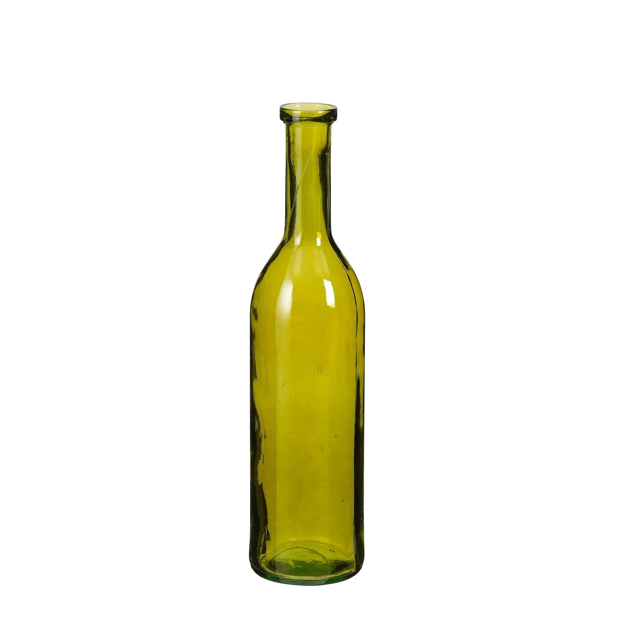 Mica Decorations Fles Rioja - 18x18x75 cm - Gerecycled glas - Donker Groen