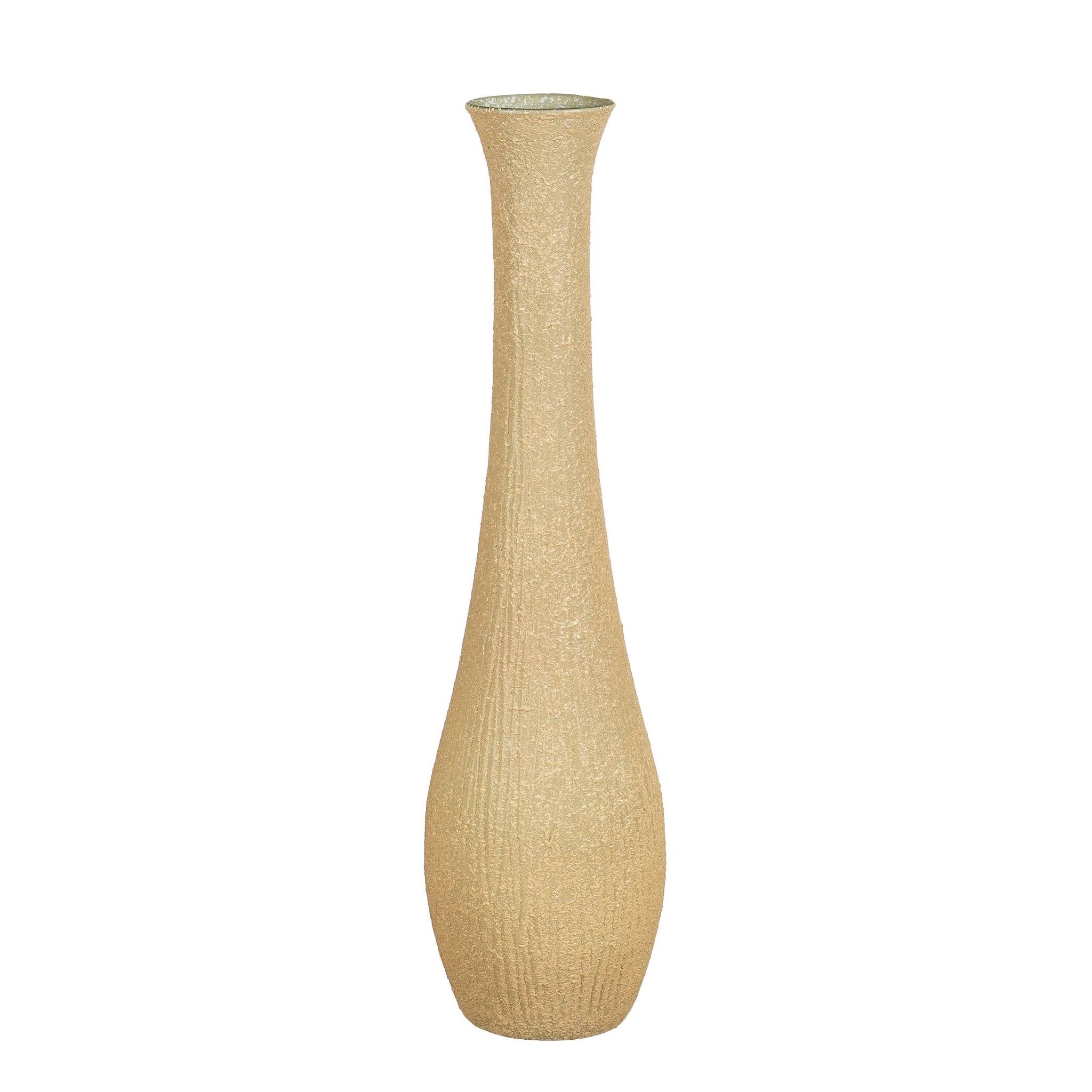 Mica Decorations Vaas Dix - 25x25x99 cm - Gerecycled glas - Beige