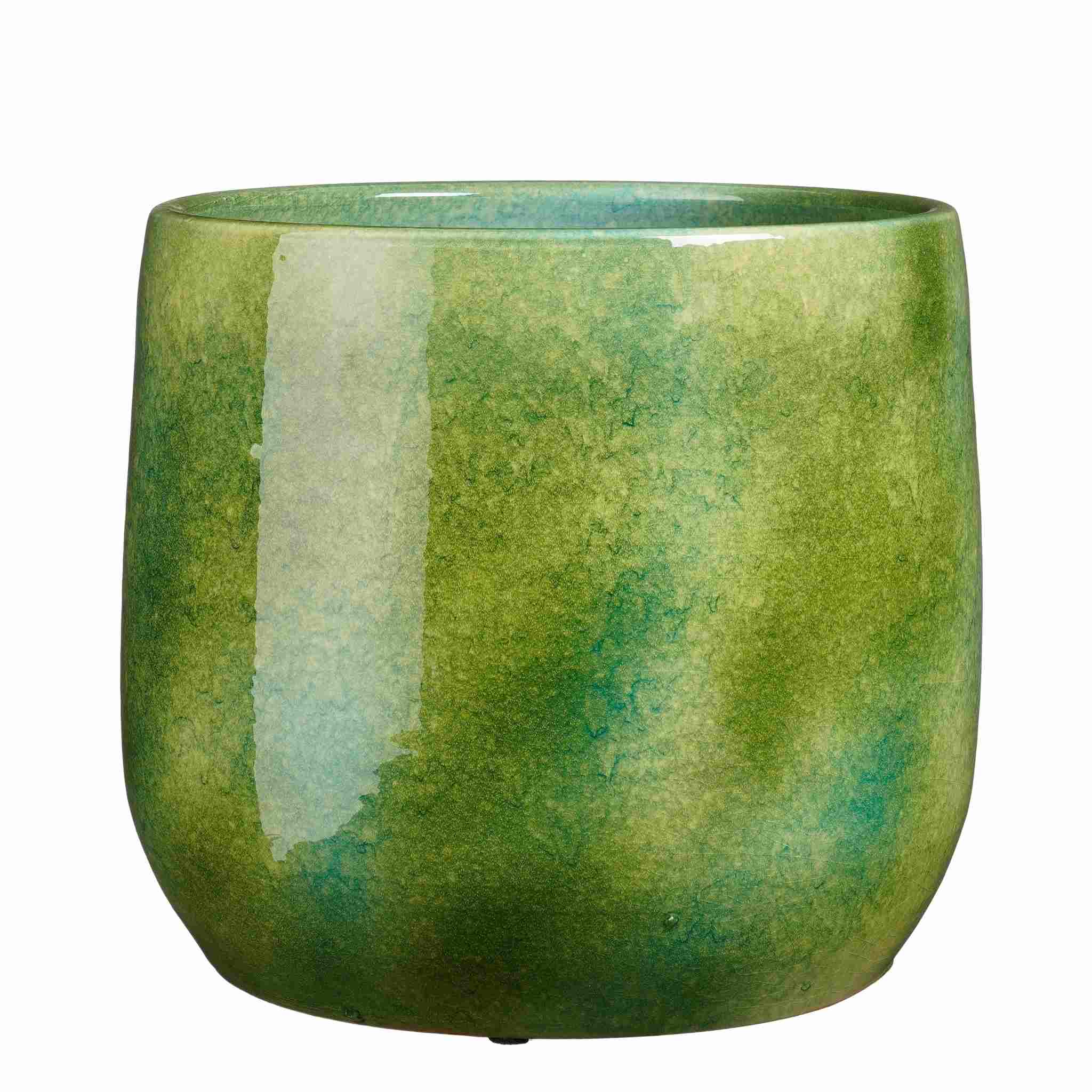 Mica Decorations Bloempot Hugo - 35x35x30 cm - Terracotta - Groen