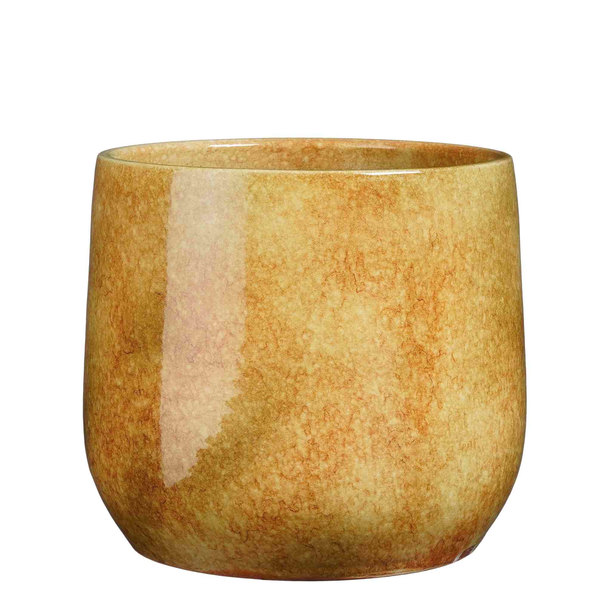 Mica Decorations Bloempot Hugo - 28x28x25 cm - Terracotta - Geel