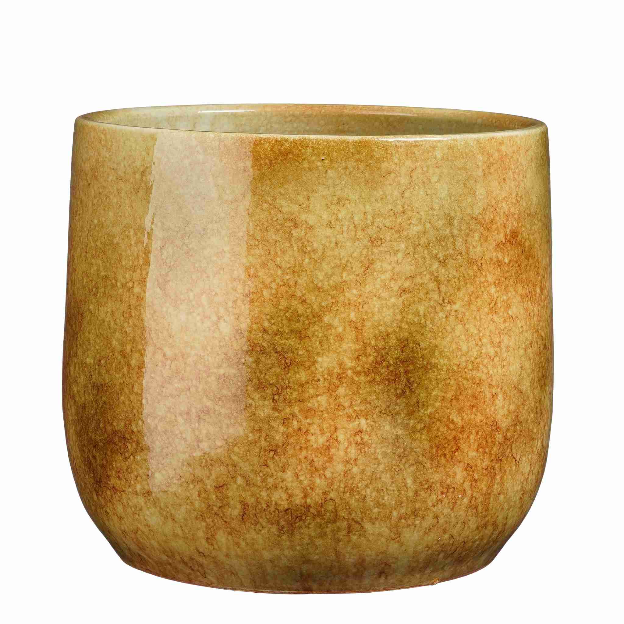 Mica Decorations Bloempot Hugo - 35x35x30 cm - Terracotta - Geel