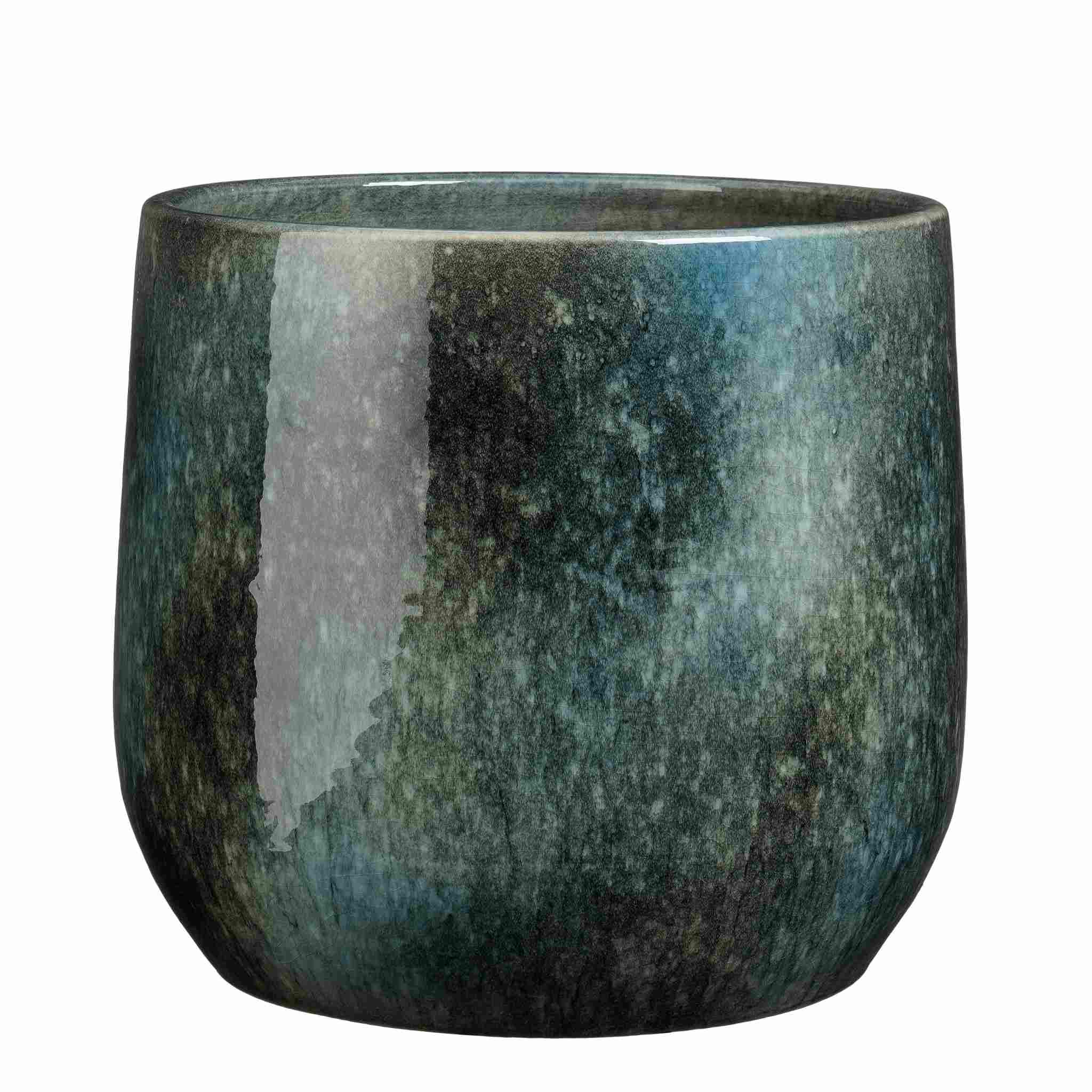 Mica Decorations Bloempot Hugo - 35x35x30 cm - Terracotta - Blauw