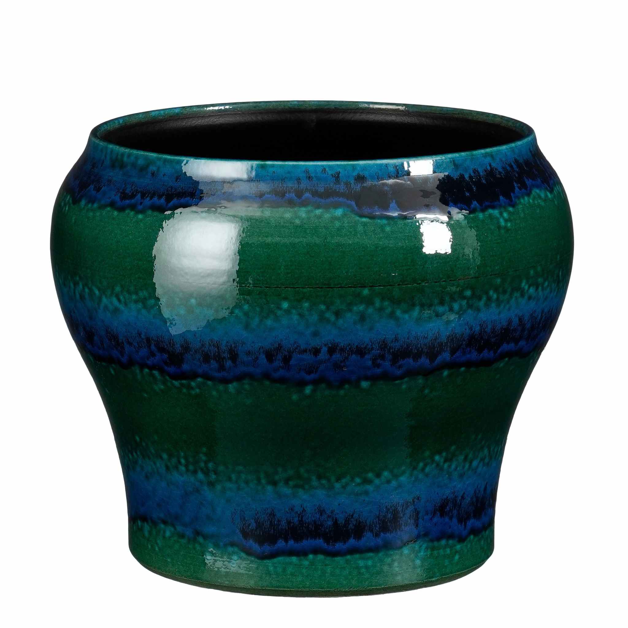 Mica Decorations Bloempot Troy - 34x34x29 cm - Keramiek - Blauw
