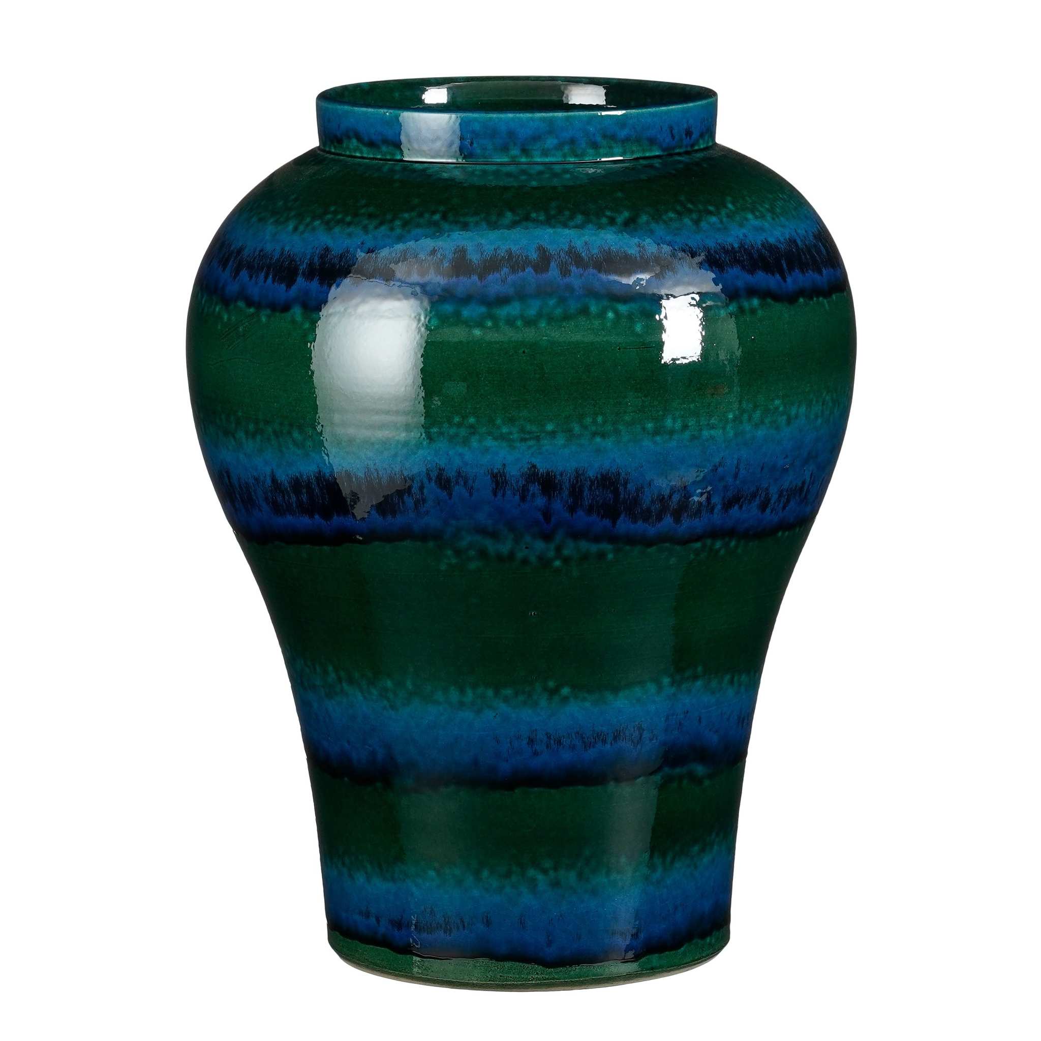 Mica Decorations Vaas Troy - 38x38x50 cm - Keramiek - Blauw