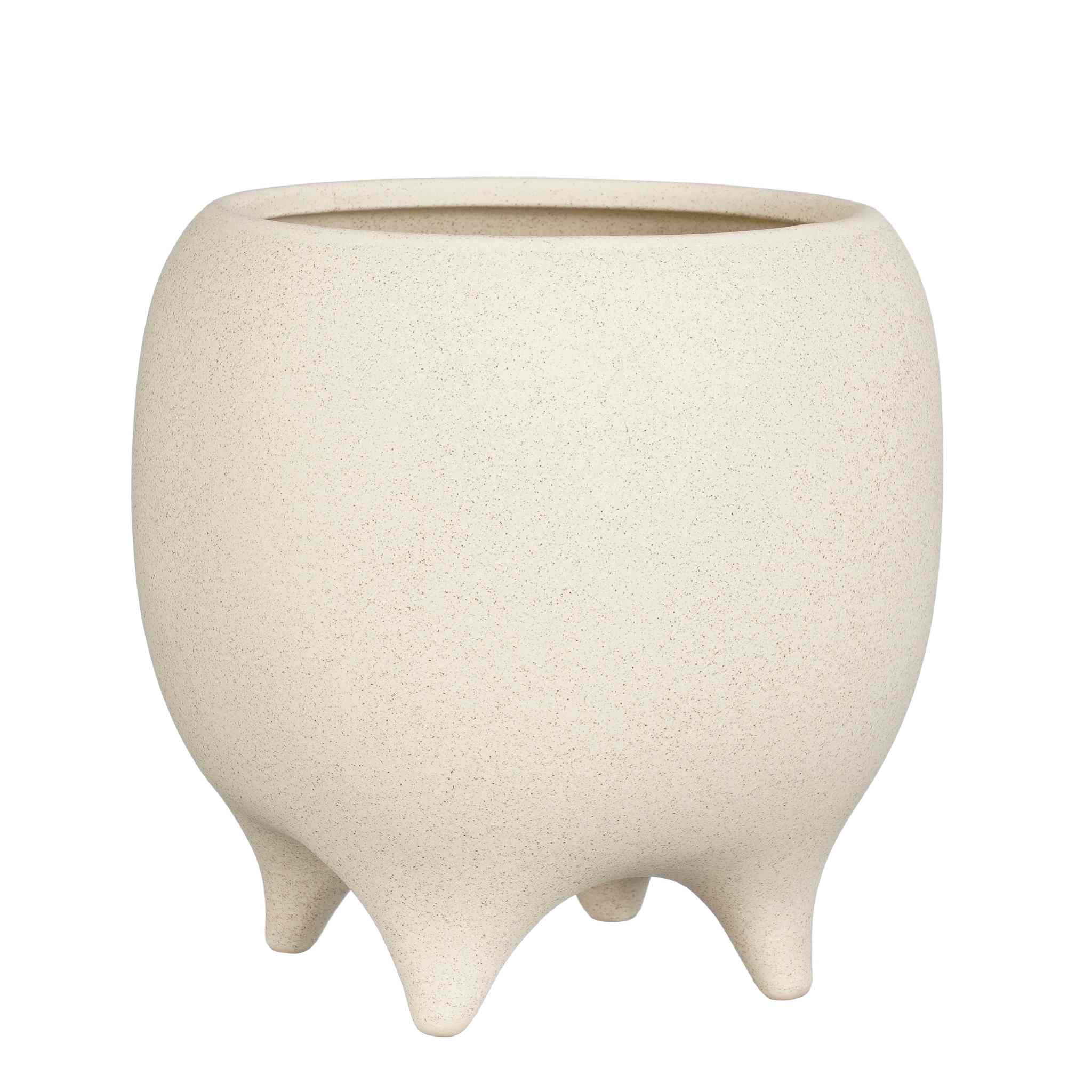 Mica Decorations Bloempot Cato - 24x24x24 cm - Keramiek - Beige