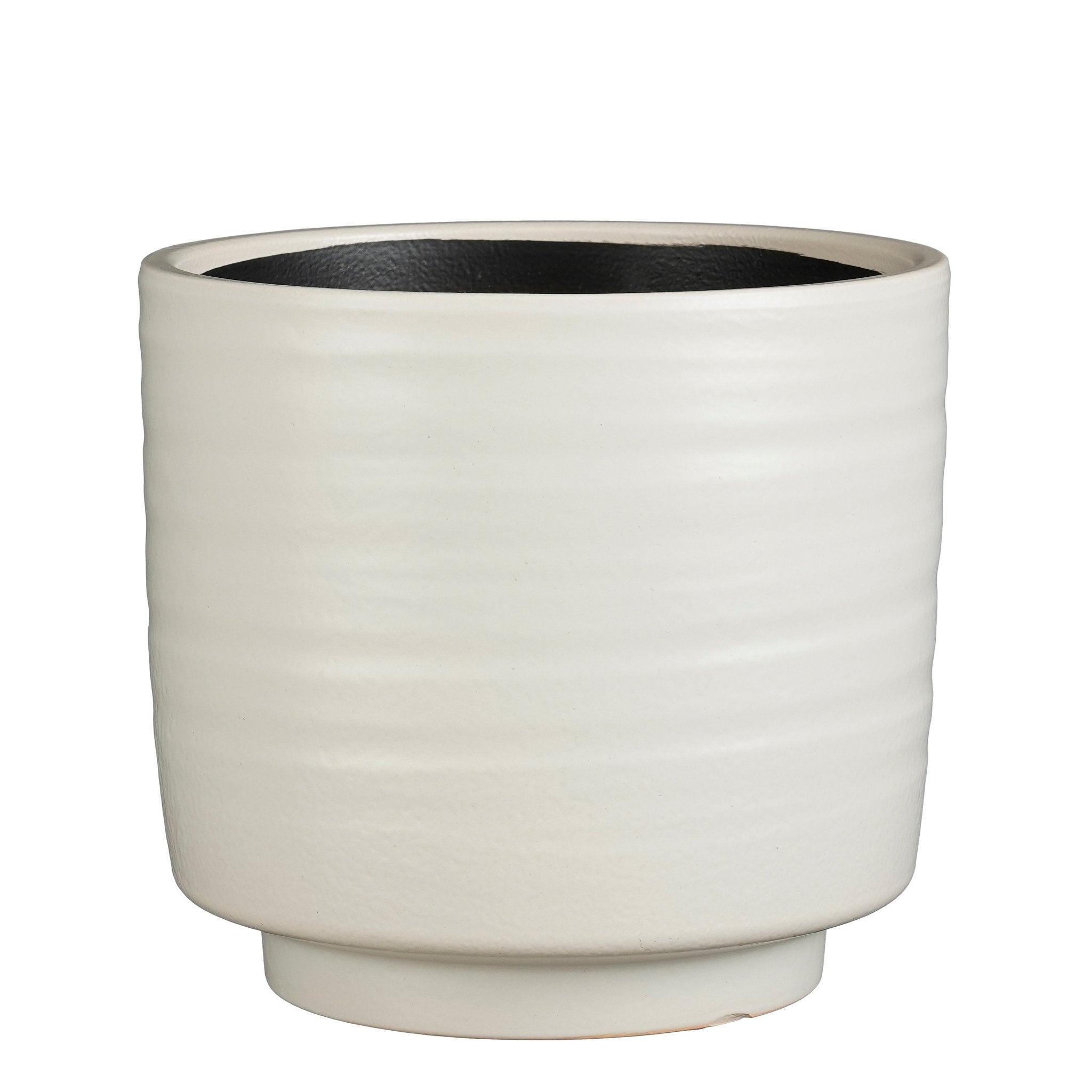 Mica Decorations Bloempot Sebas - 24x24x22 cm - Keramiek - Wit