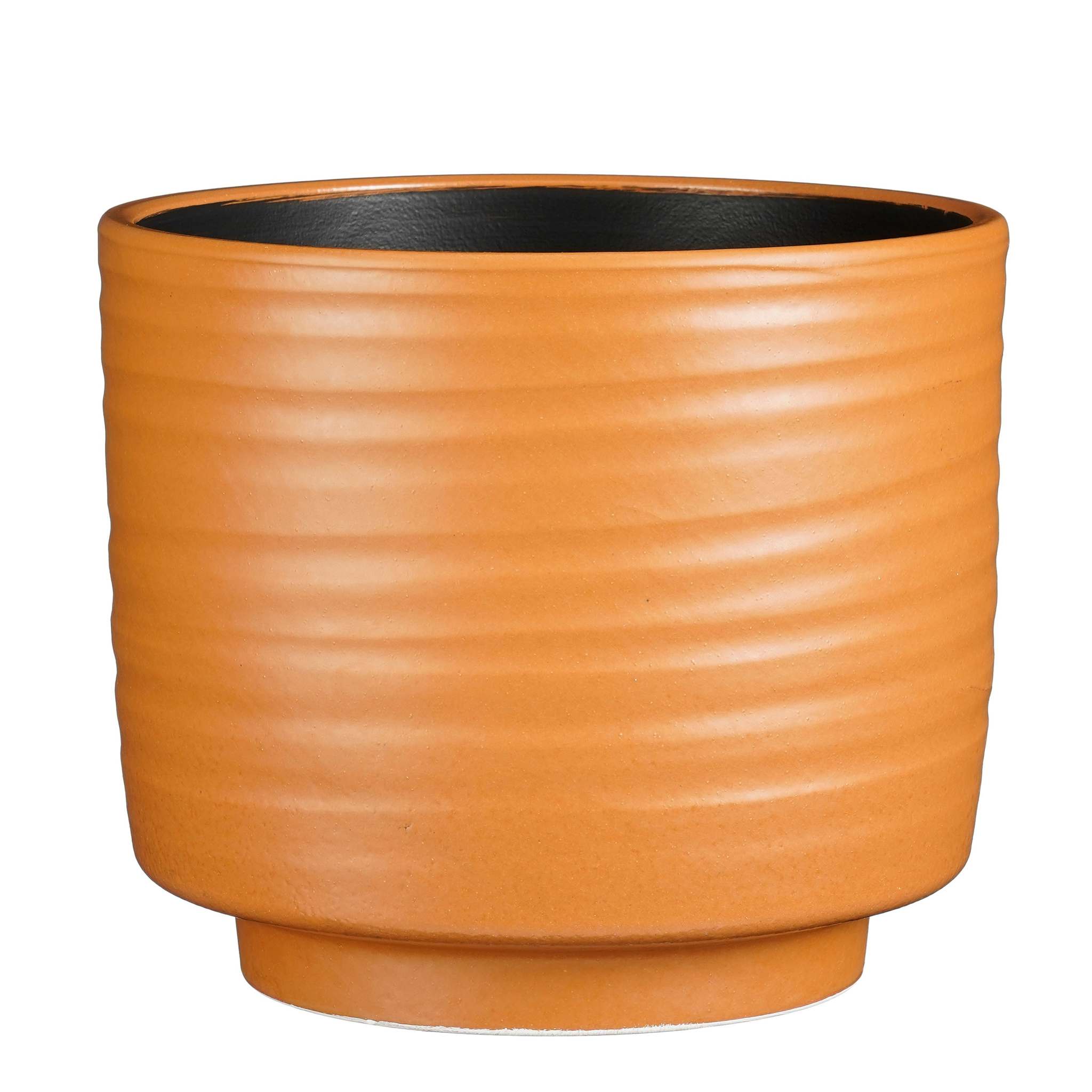 Mica Decorations Bloempot Sebas - 29x29x25 cm - Keramiek - Oranje