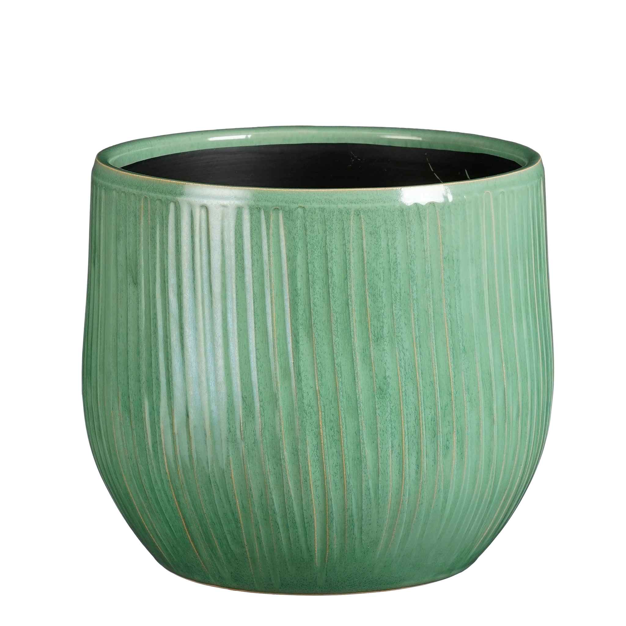 Mica Decorations Bloempot Pablo - 24x24x22 cm - Keramiek - Turquoise