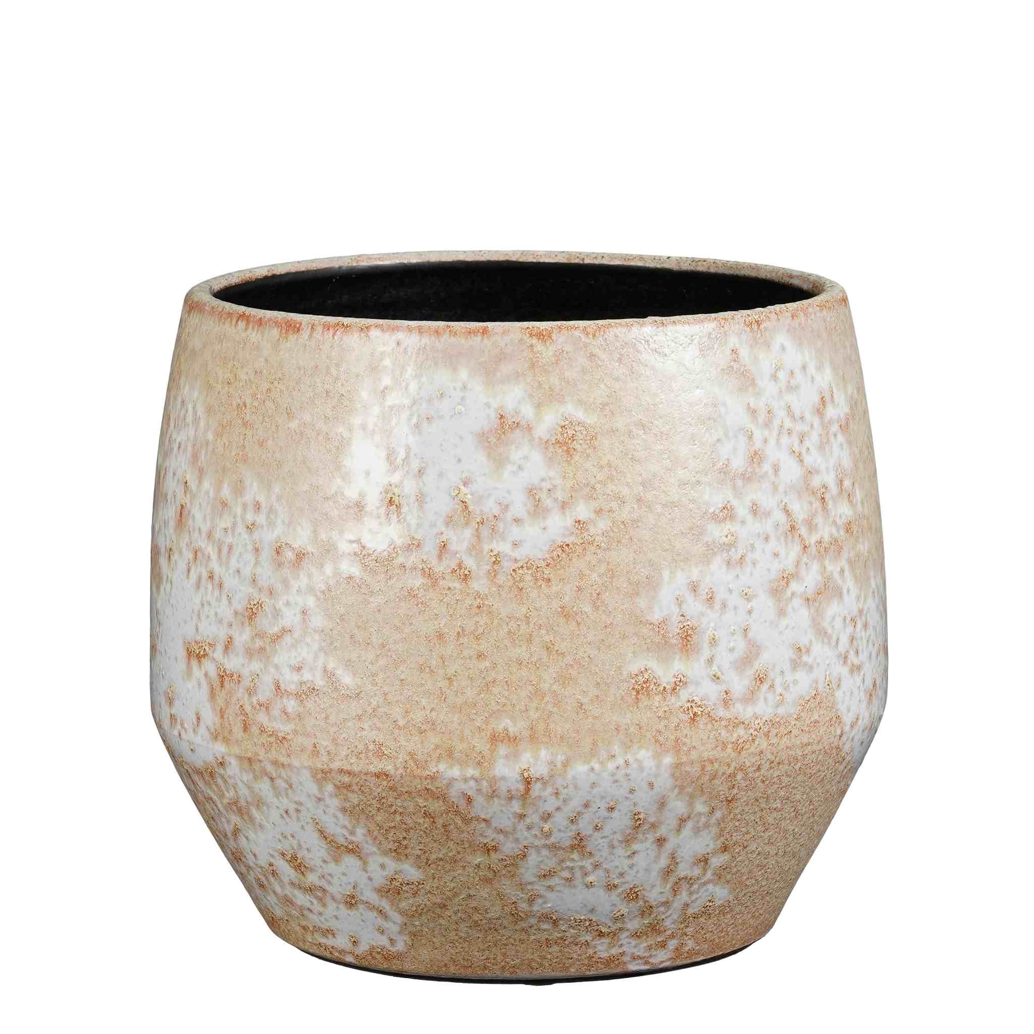 Mica Decorations Bloempot Eva - 25x25x23 cm - Terracotta - Creme