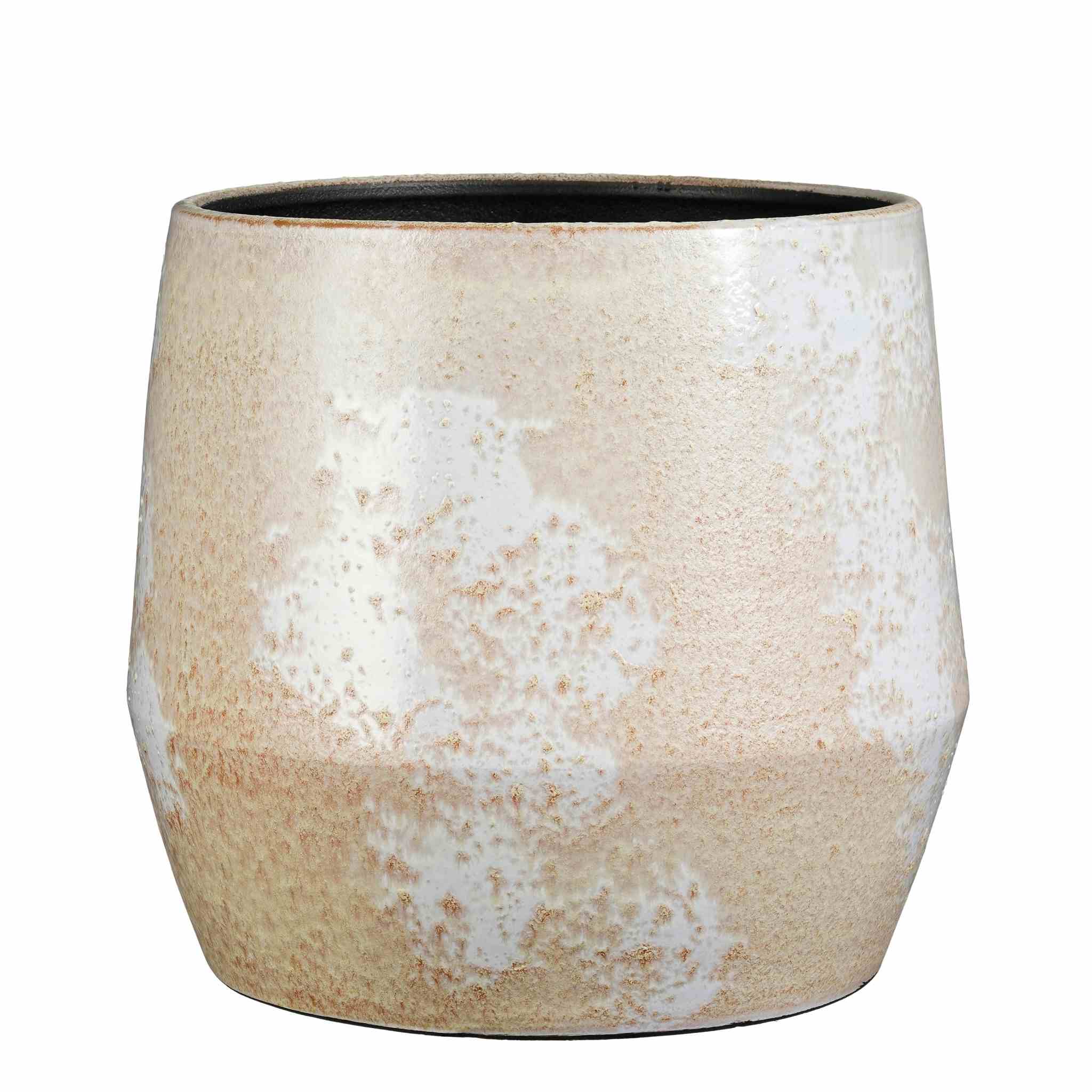 Mica Decorations Bloempot Eva - 36x36x32 cm - Terracotta - Creme