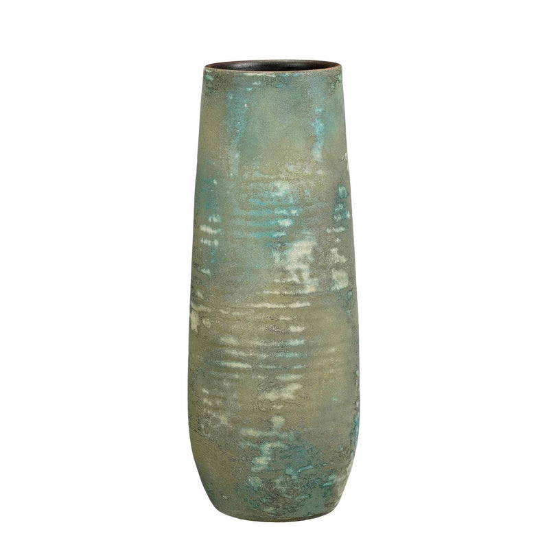 Mica Decorations Bloempot Olaf - 21x21x55 cm - Terracotta - Licht Groen