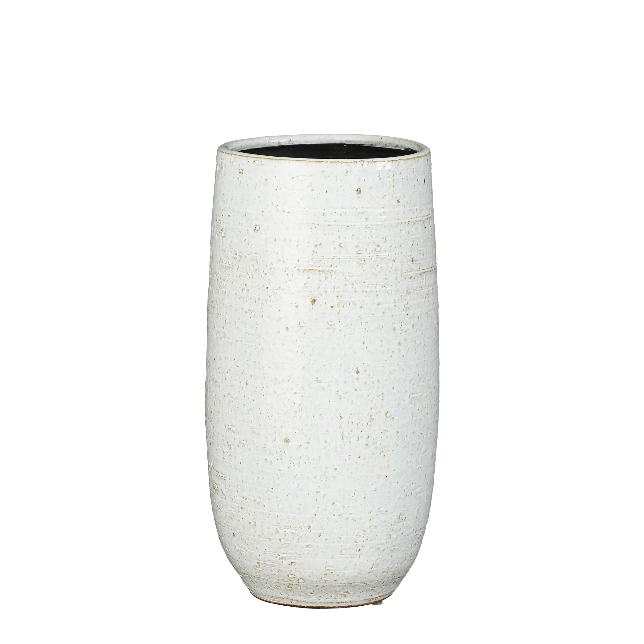 Mica Decorations Bloempot Nicolas - 18x18x35 cm - Keramiek - Wit