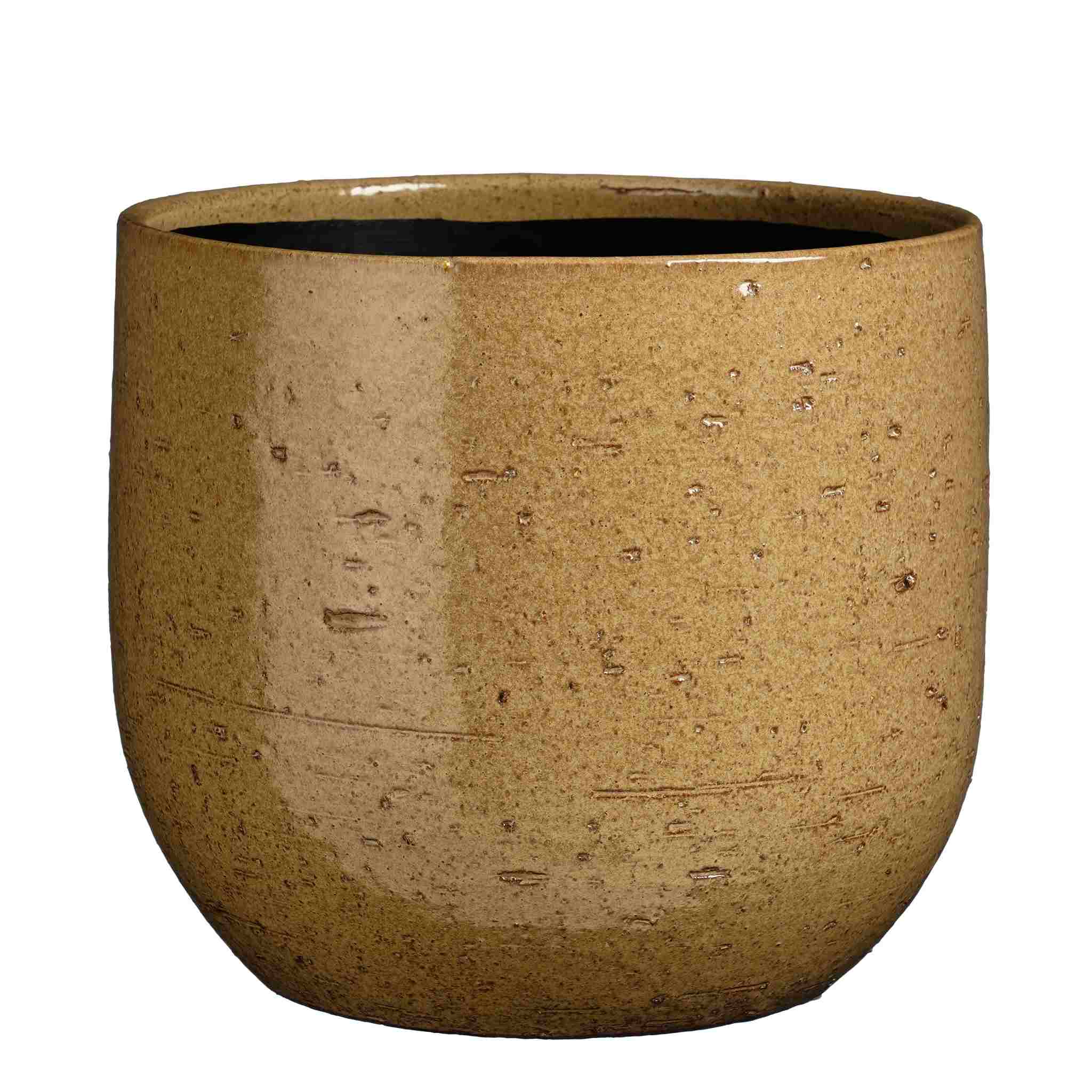 Mica Decorations Bloempot Nicolas - 29x29x25 cm - Keramiek - Bruin