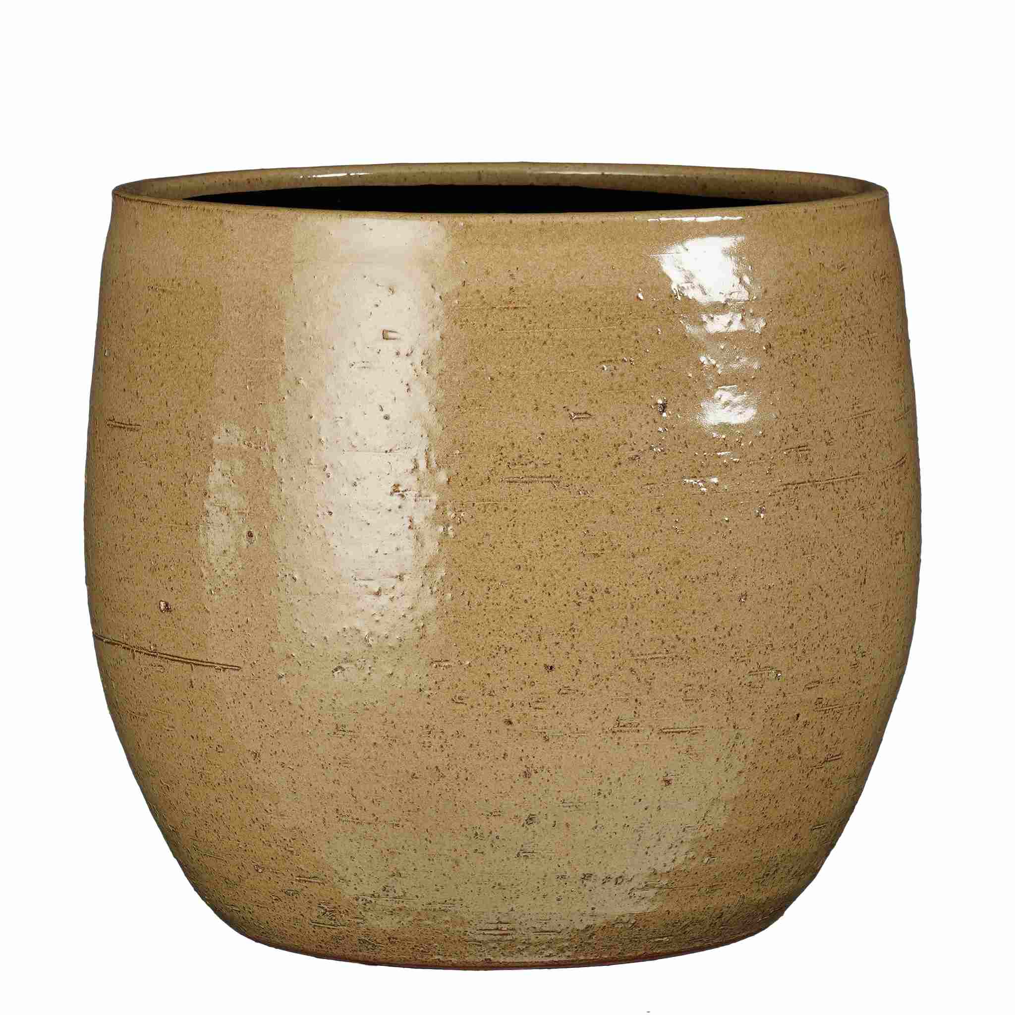 Mica Decorations Bloempot Nicolas - 38x38x34 cm - Keramiek - Bruin