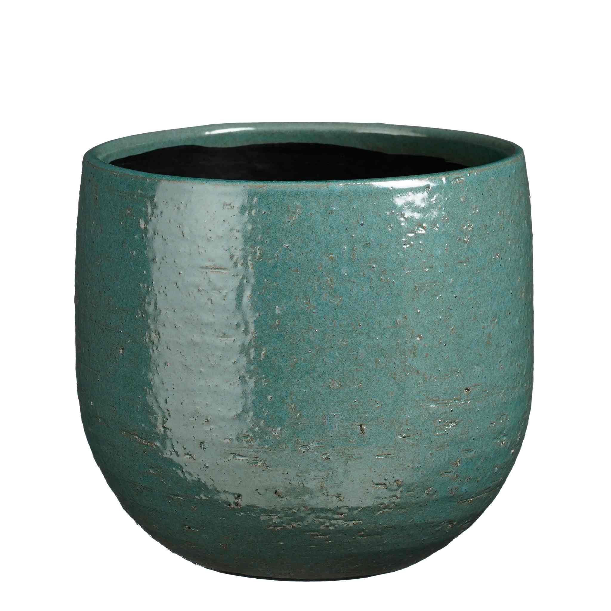 Mica Decorations Bloempot Nicolas - 24x24x22 cm - Keramiek - Petrol