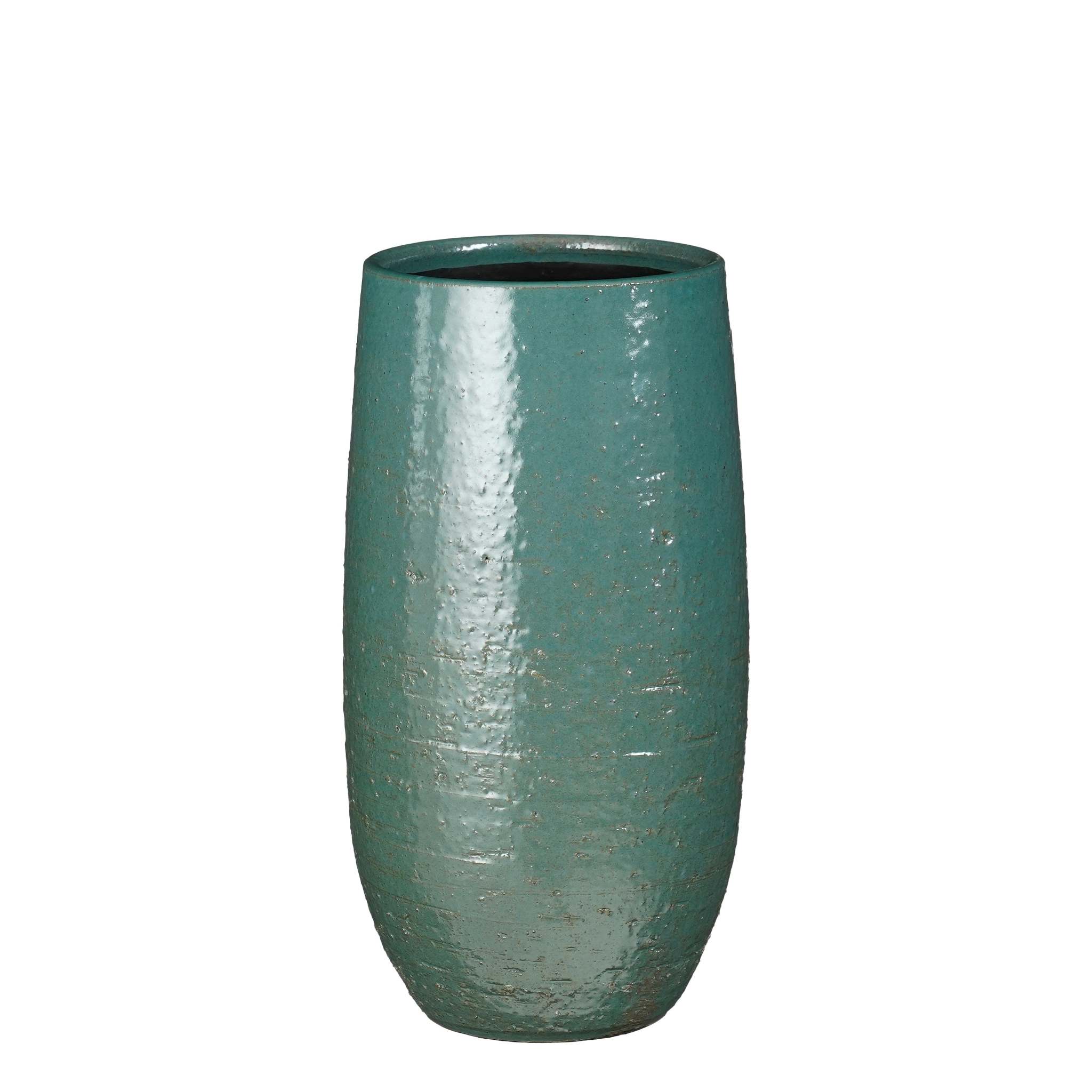 Mica Decorations Bloempot Nicolas - 18x18x35 cm - Keramiek - Petrol