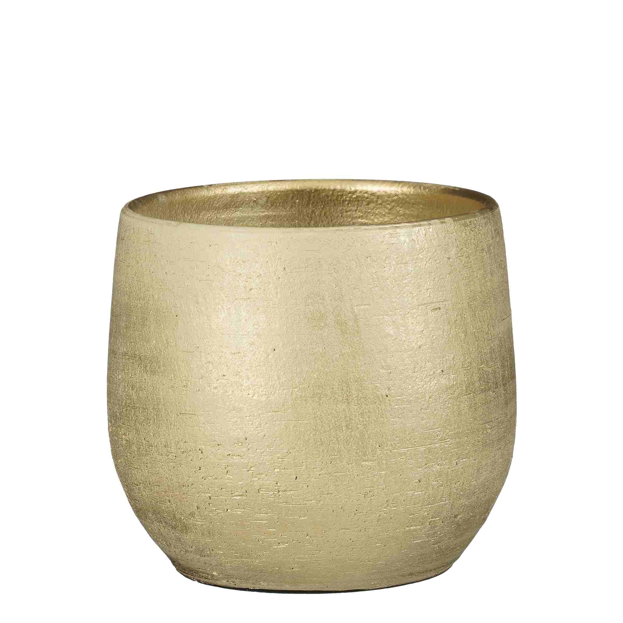 Mica Decorations Bloempot Marcus - 29x29x25 cm - Keramiek - Champagne
