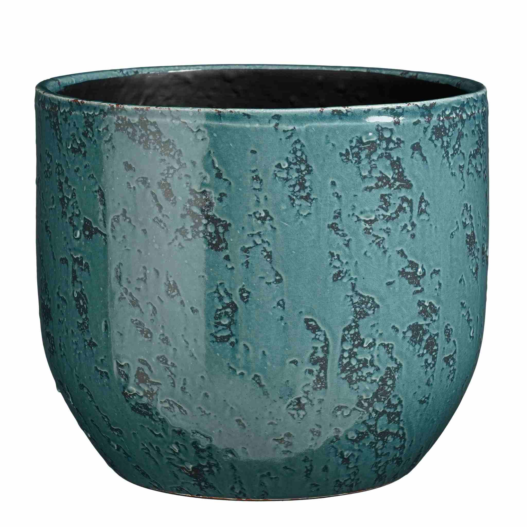 Mica Decorations Bloempot Sandro - 33x33x28 cm - Keramiek - Petrol