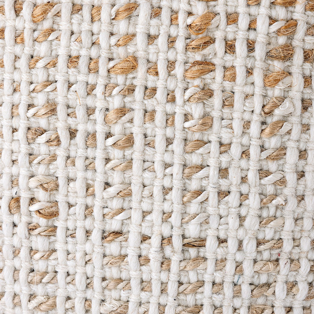 SVJ Poef Jula - 40x40x40 cm - Jute - Wit