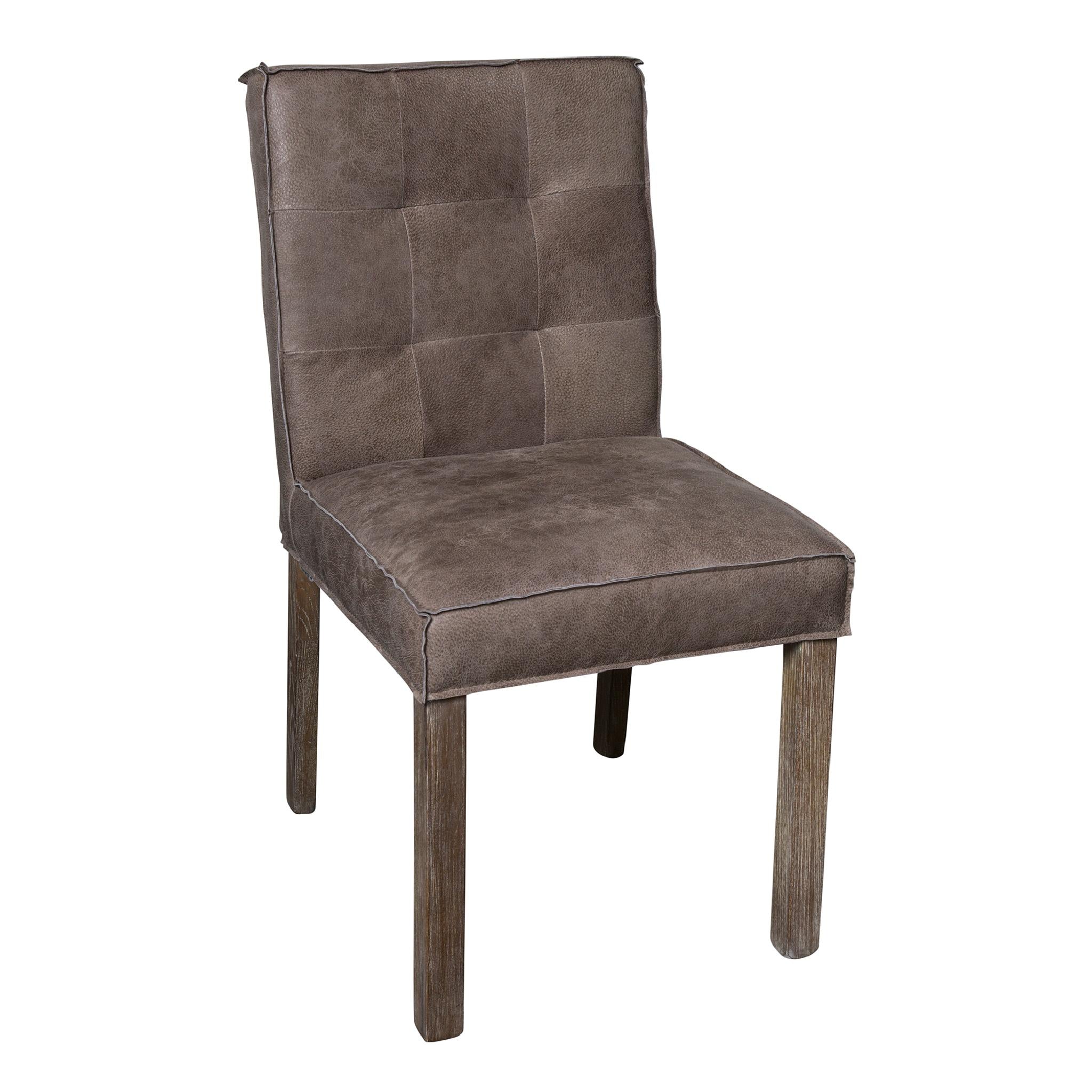 PTMD Cross Eetkamerstoel - 49 x 60 x 85 cm - Leer/Metaal - Grijs