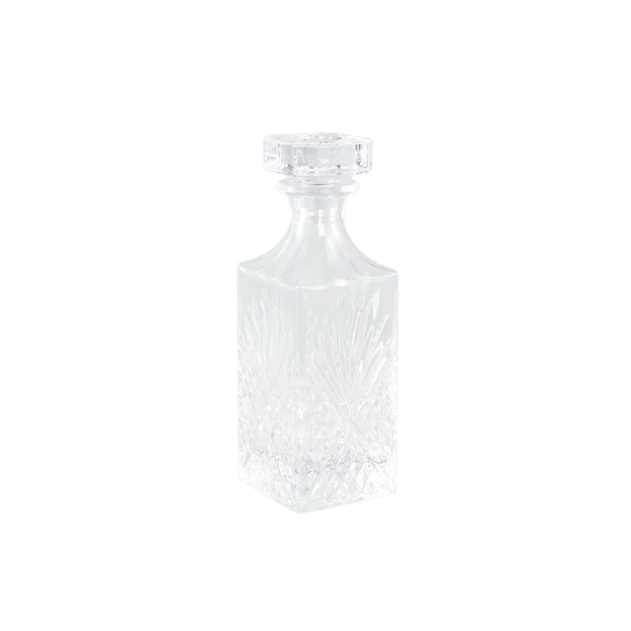 PTMD Vierkante Whisky Fles - 9 x 9 x 27cm - Kristal glas - Transparant