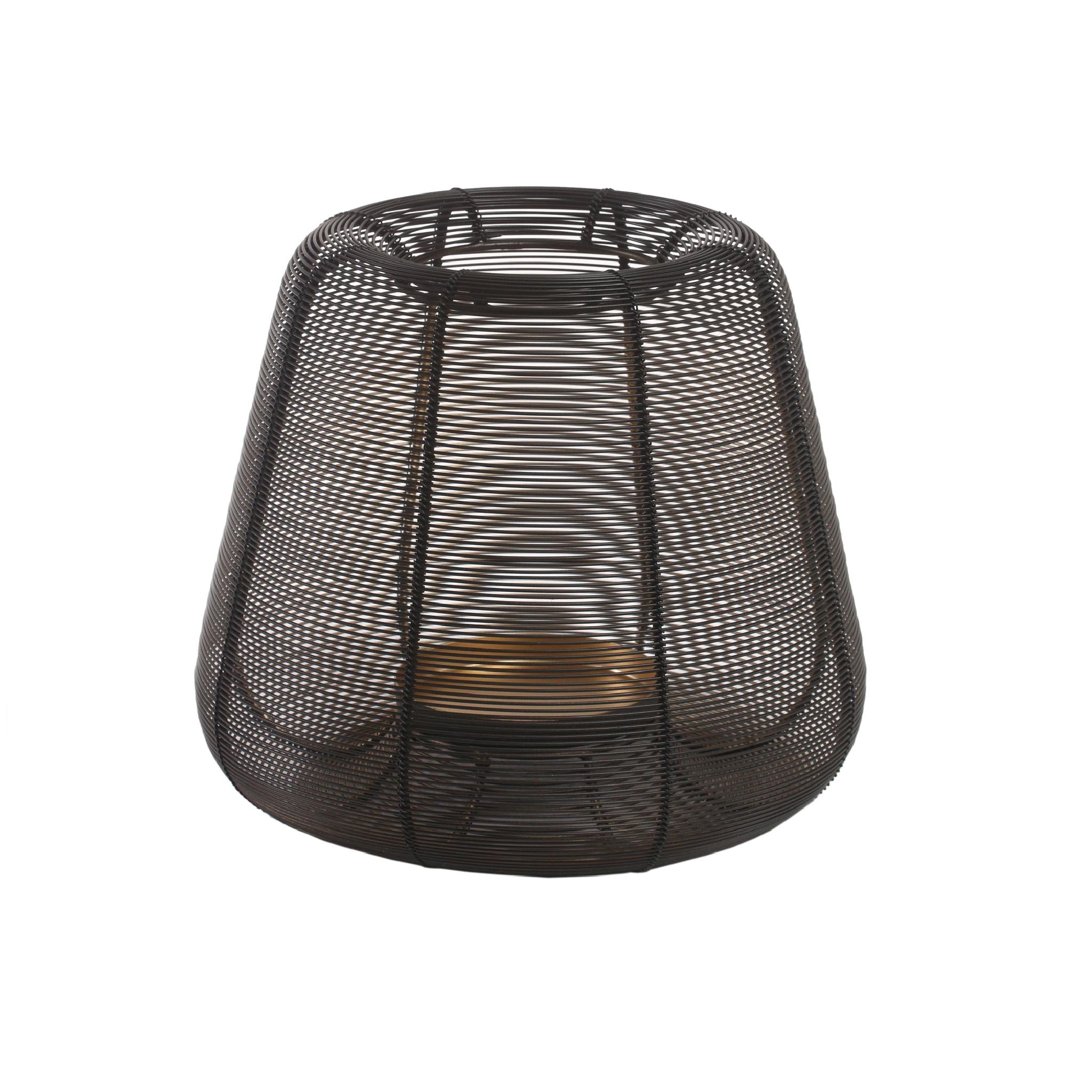 PTMD Jaden Windlicht - 25 x 25 x 21 cm  - Ijzer - Zwart