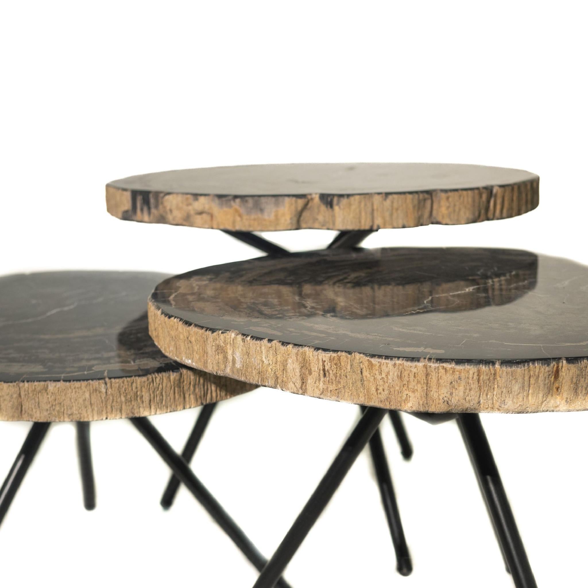 PTMD New Khine Salontafelset - 50x60x48 cm - Zwart - Set van 3