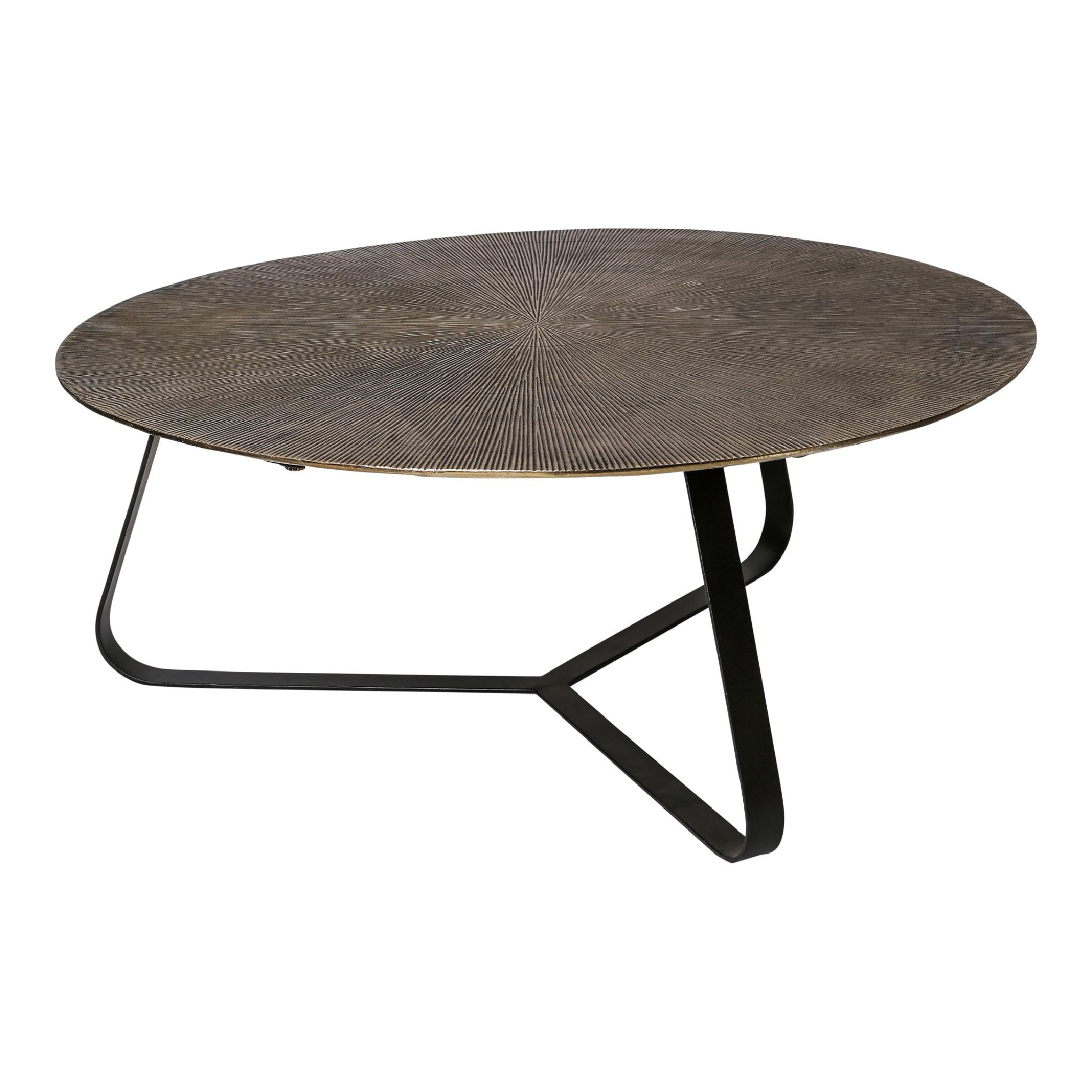 PTMD Kae Salontafel - 79 x 79 x 32 cm - Aluminium/Ijzer - Goud
