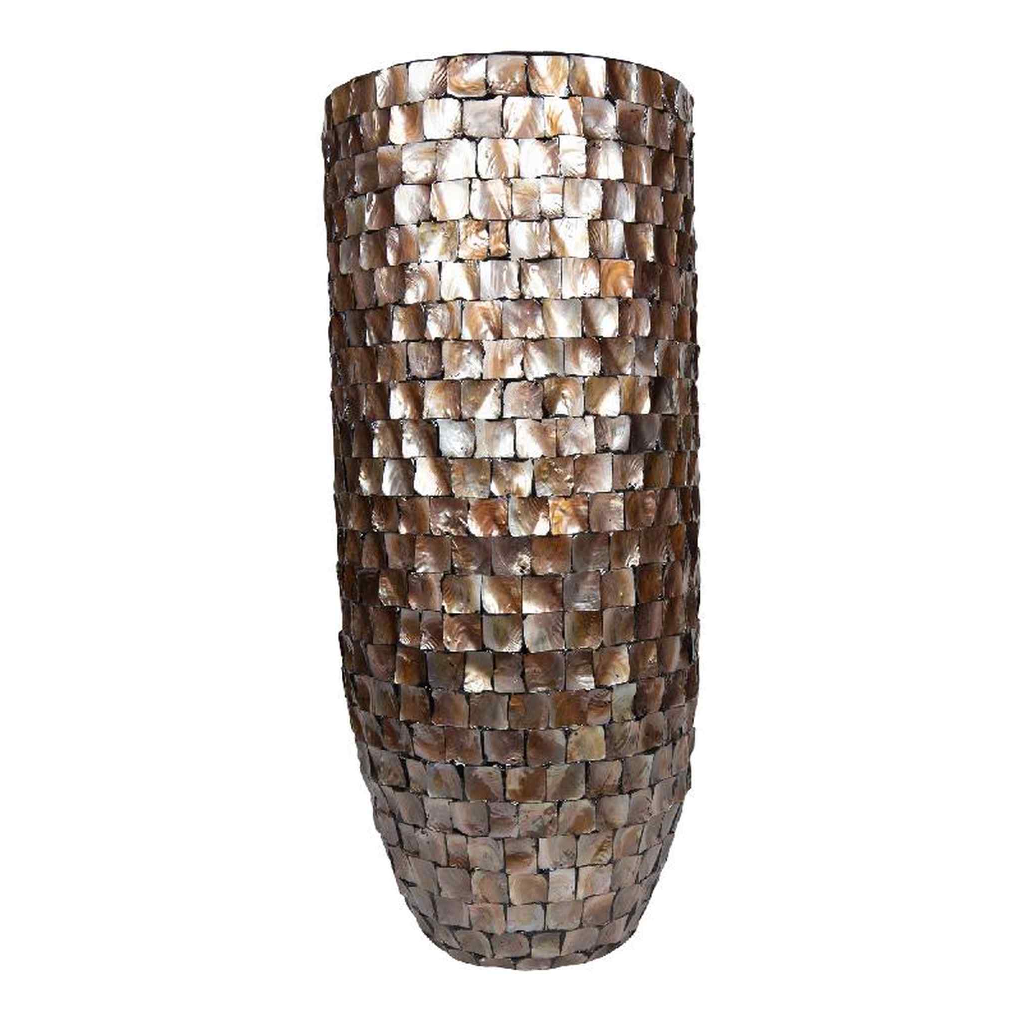 PTMD Bloempot Daven - 50x50x120 cm - Polyester - Brons