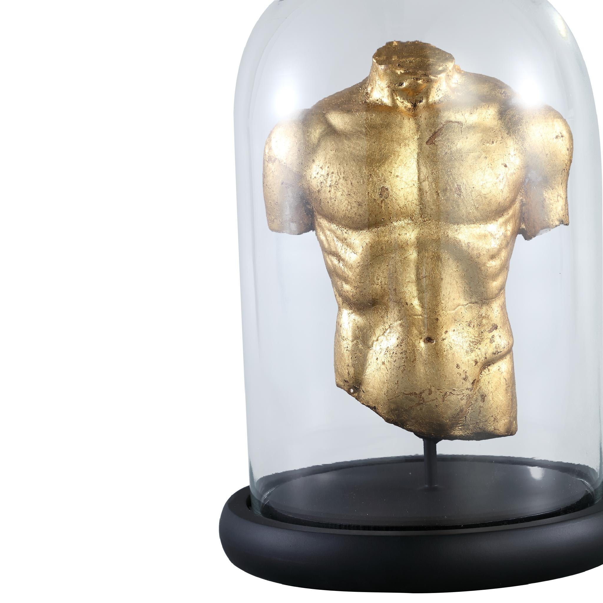 PTMD Rossa Ronde Stolp Torso - H26 x Ø17,5 cm - Glas - Goud