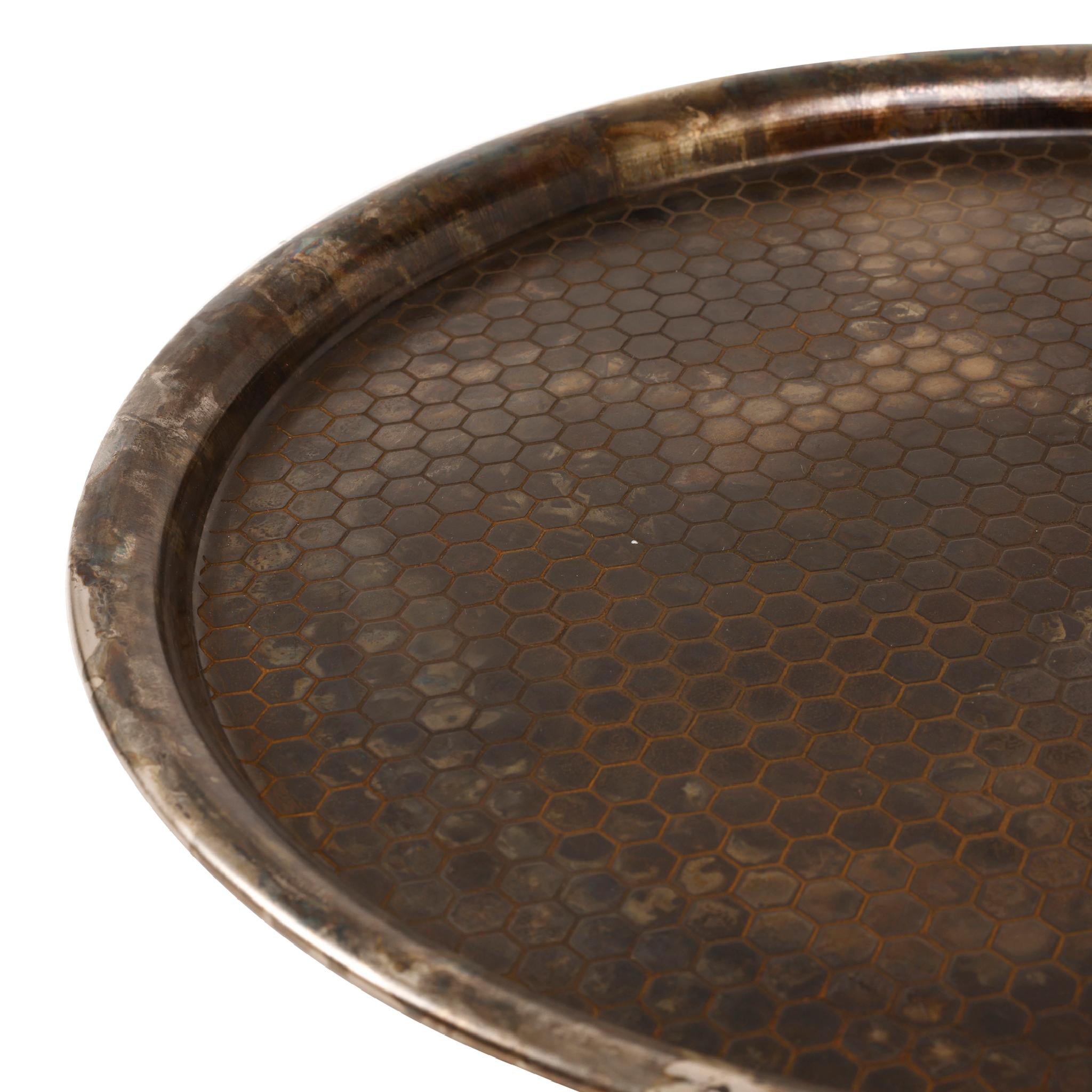 PTMD Corre Ronde Schaal - H1 x Ø40 cm - Ijzer - Zilver