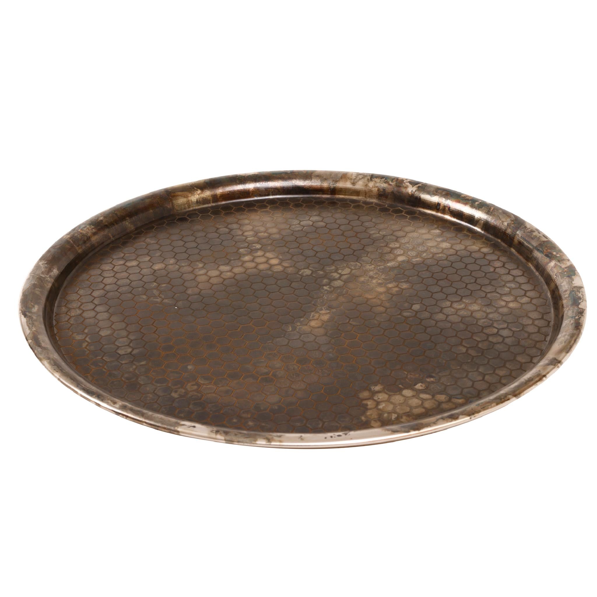 PTMD Corre Ronde Schaal - H1 x Ø40 cm - Ijzer - Zilver