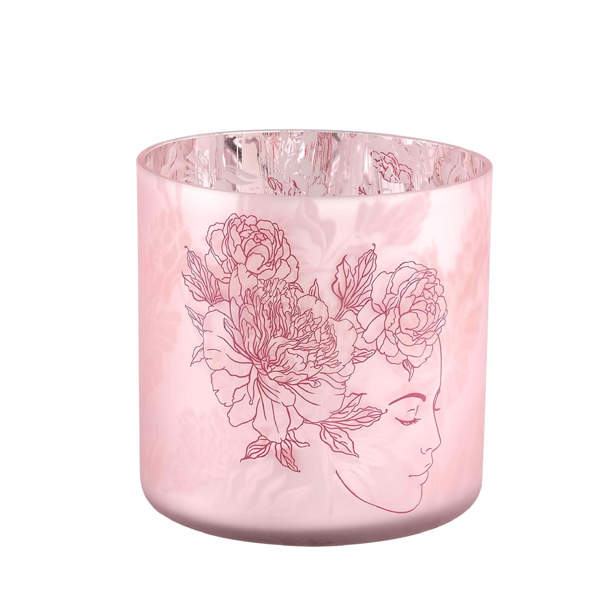 PTMD Shana Windlicht - 15 x 15 x 15 cm  - Glas - Roze