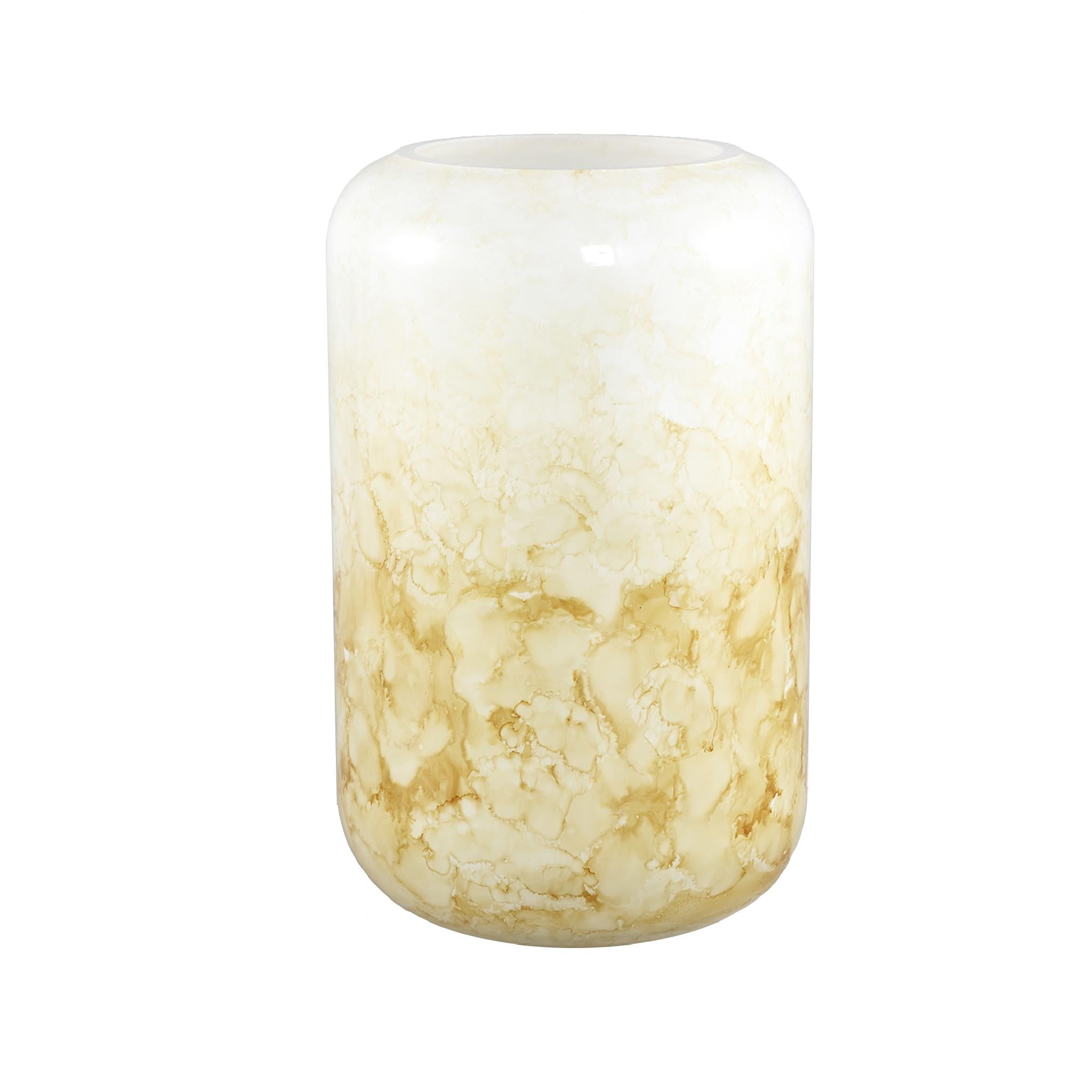 PTMD Urish Vaas - 15 x 15 x 24,5 cm  - Glas - Geel