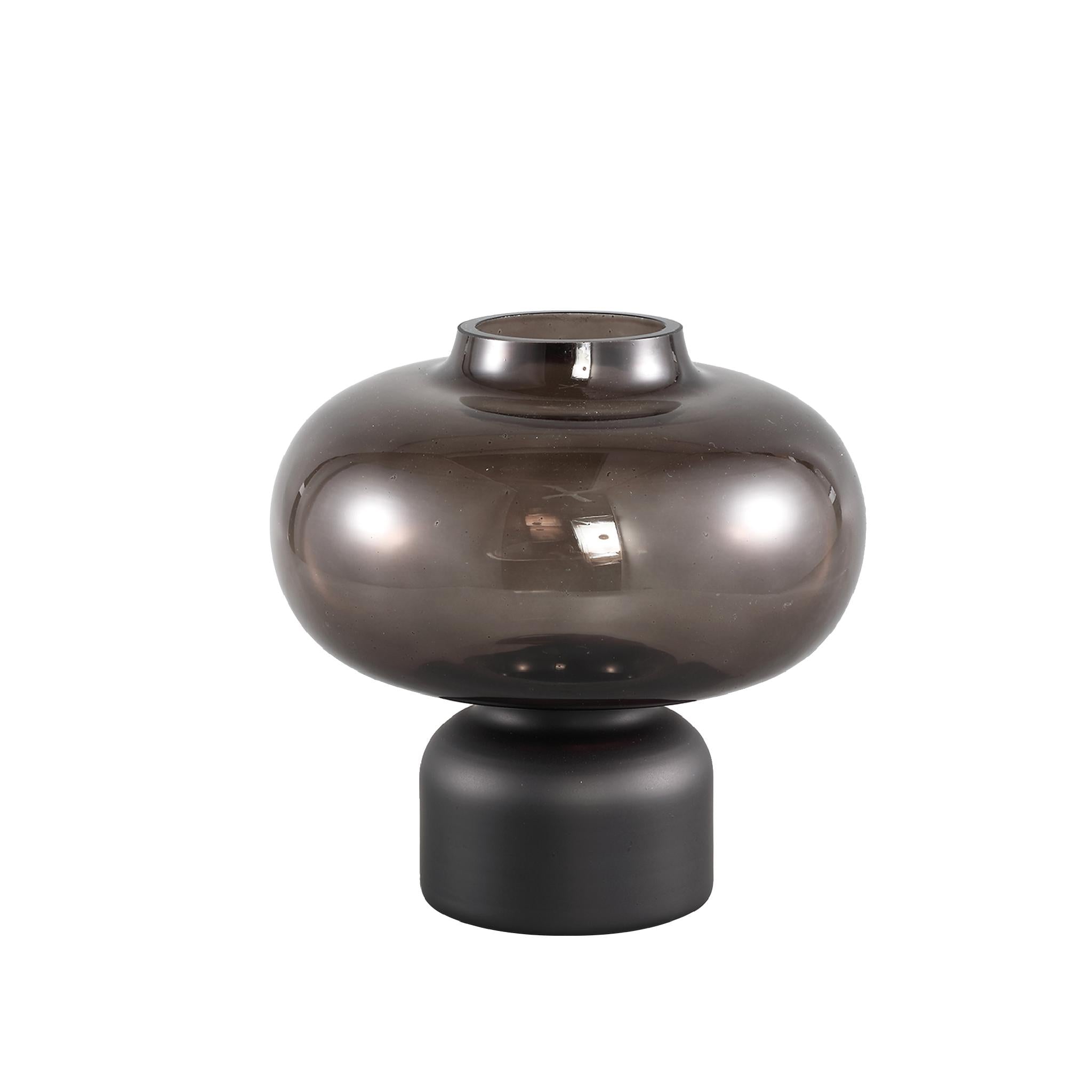 PTMD Nyda Vaas - 19,5 x 19,5 x 20 cm  - Glas - Grijs